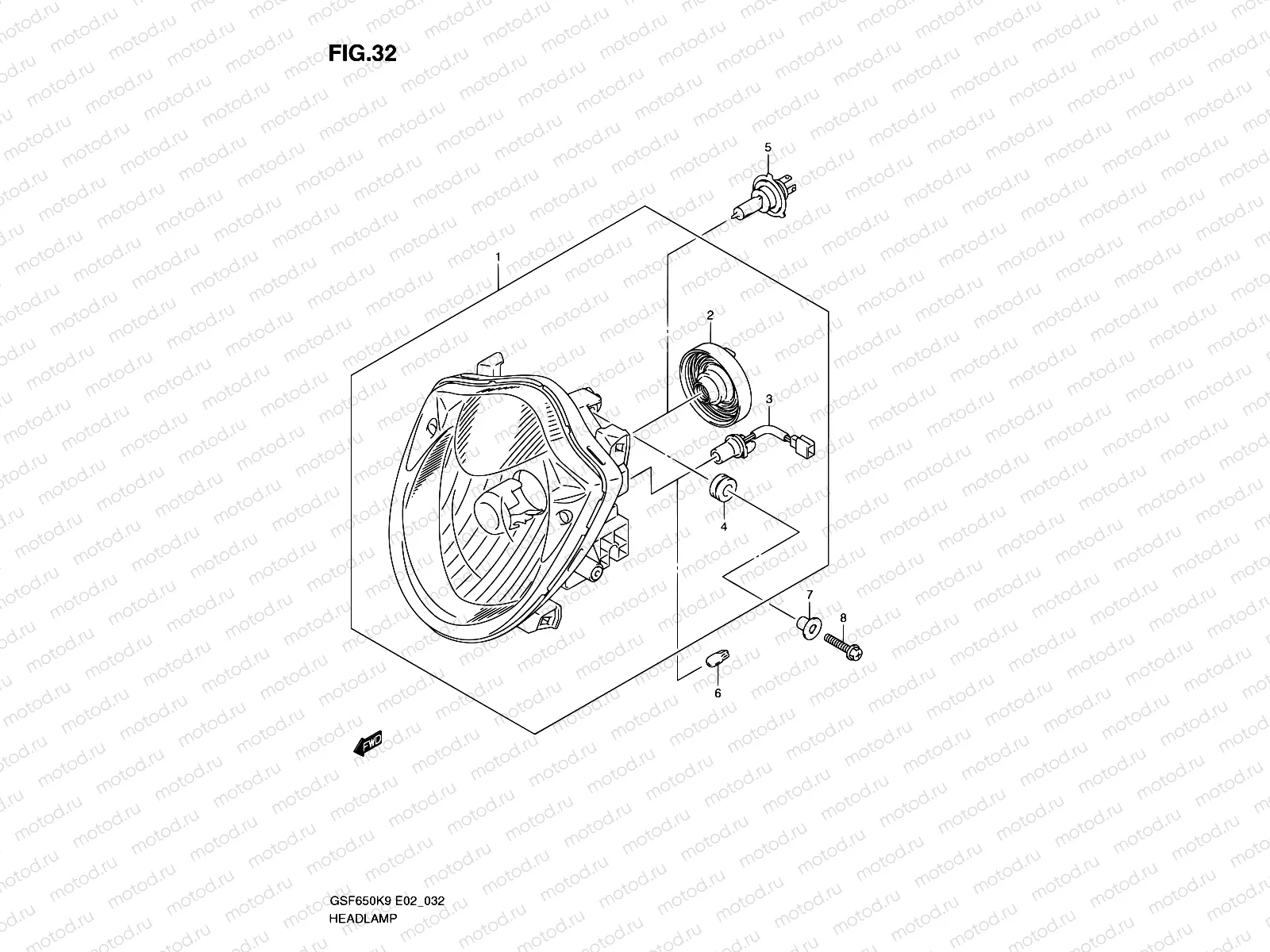 32 - HEADLAMP (GSF650K9/AK9/UK9/UAK9/L0/AL0/UL0/UAL0)