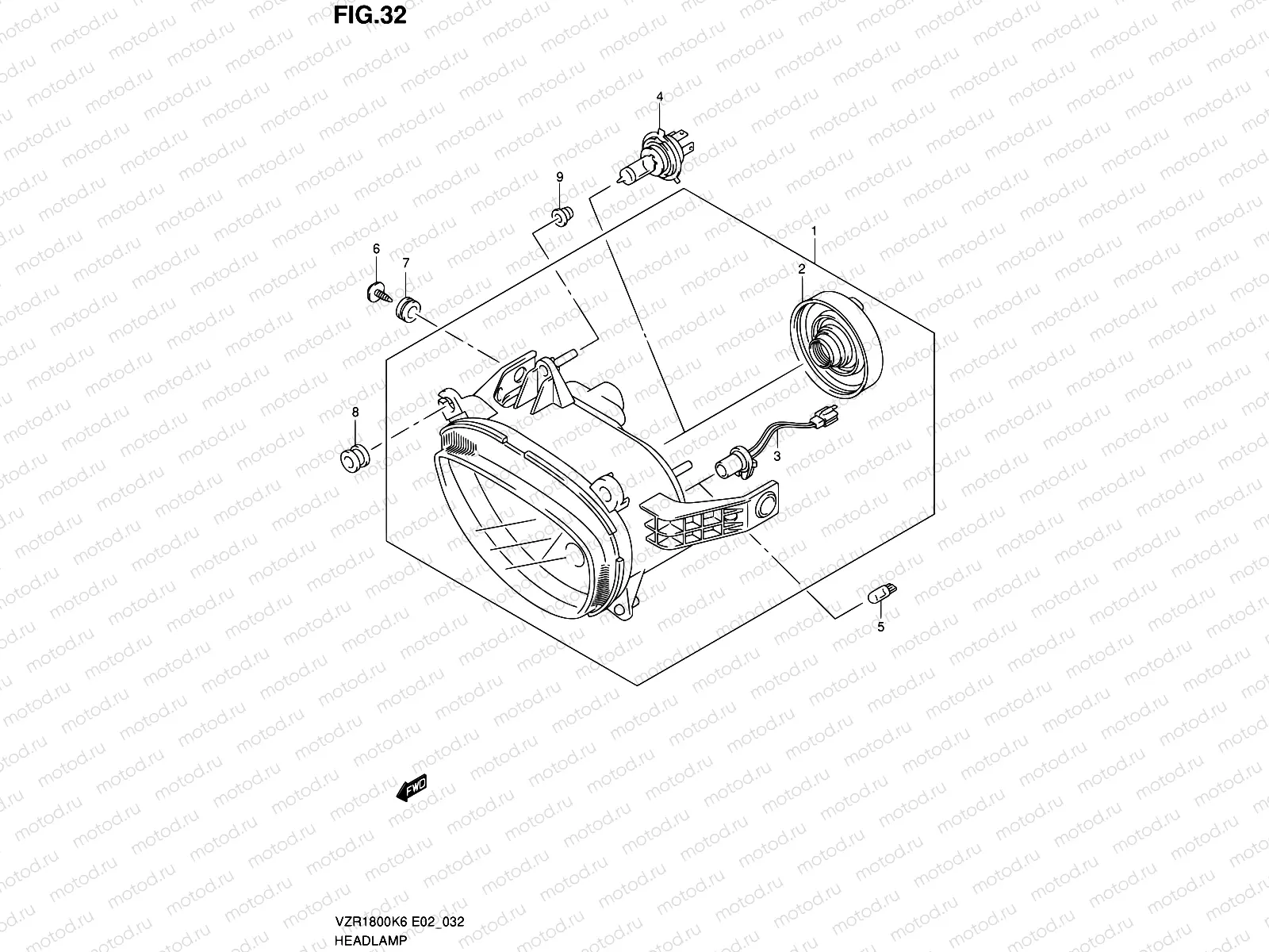 32 - HEADLAMP (SEE NOTE)