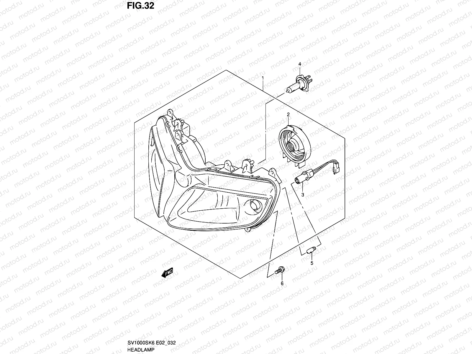 32 - HEADLAMP (SV1000 S/S1/S2)