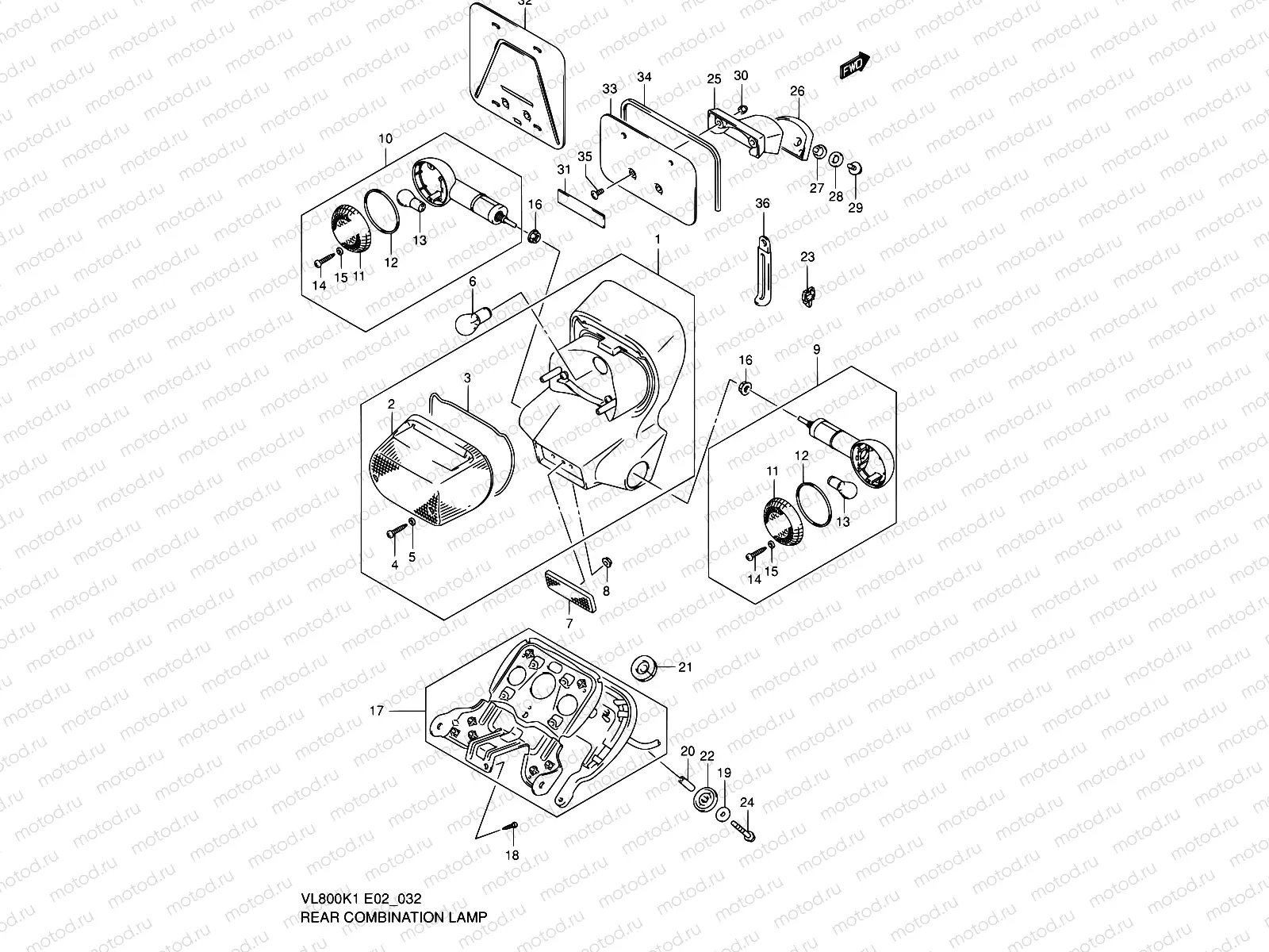 32 - REAR COMBINATION LAMP (MODEL K1/K2/K3)