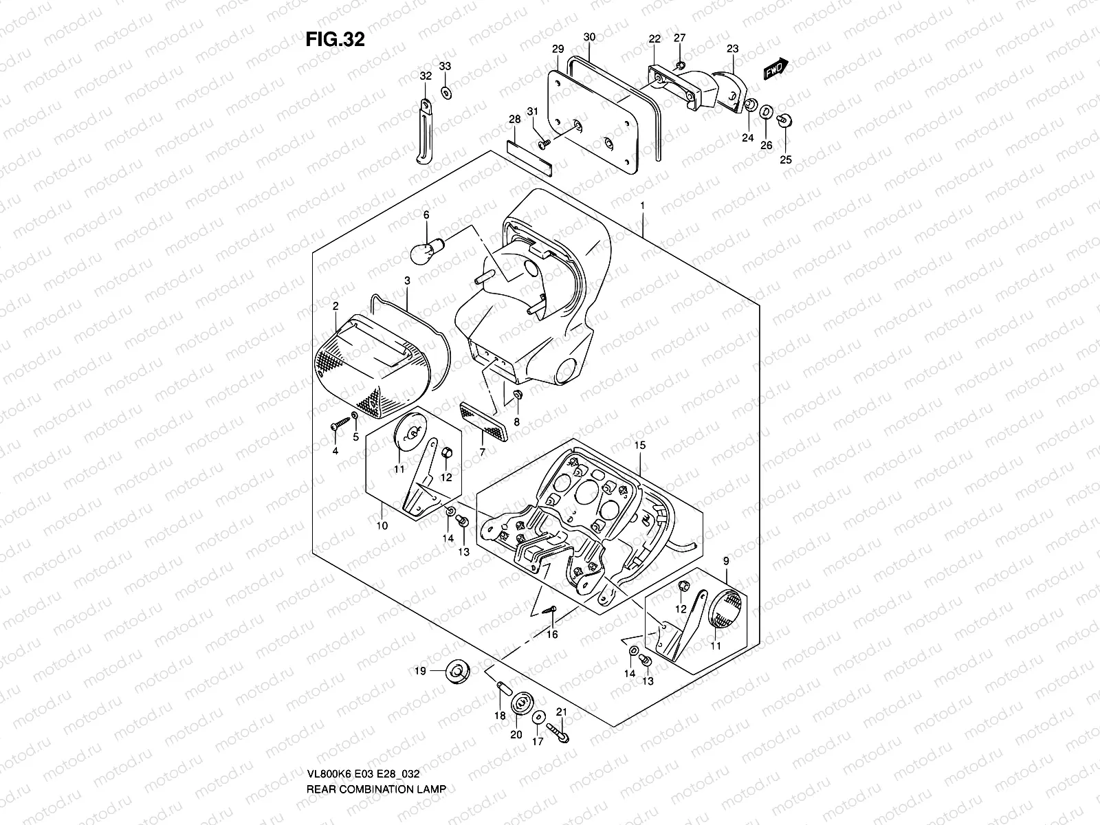 32 - REAR COMBINATION LAMP (MODEL K6/K7/K8)