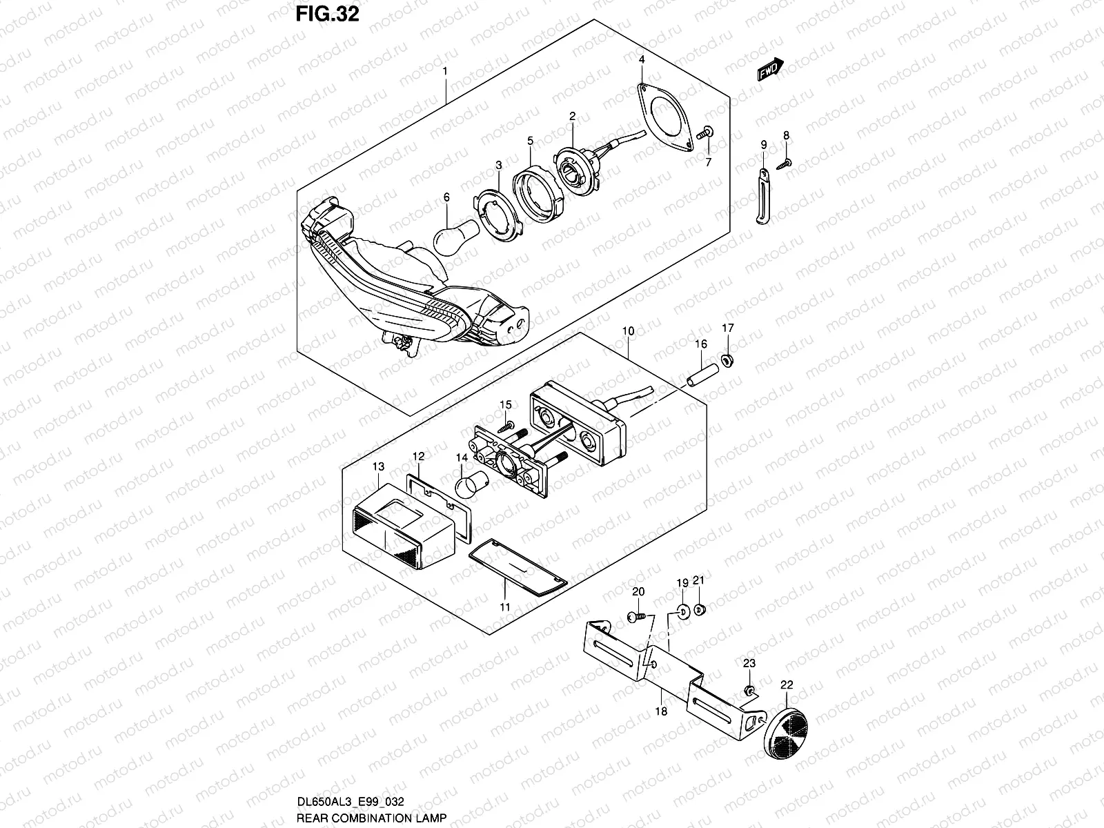 32 - REAR COMBINATION LAMP (WITH REFLECTOR)