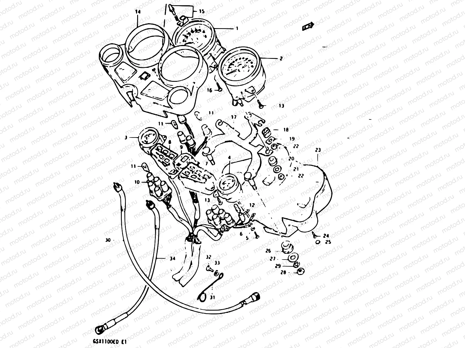 32 - SPEEDOMETER - TACHOMETER (GSX1100Z/EZ/D/ED/XD/EXD)