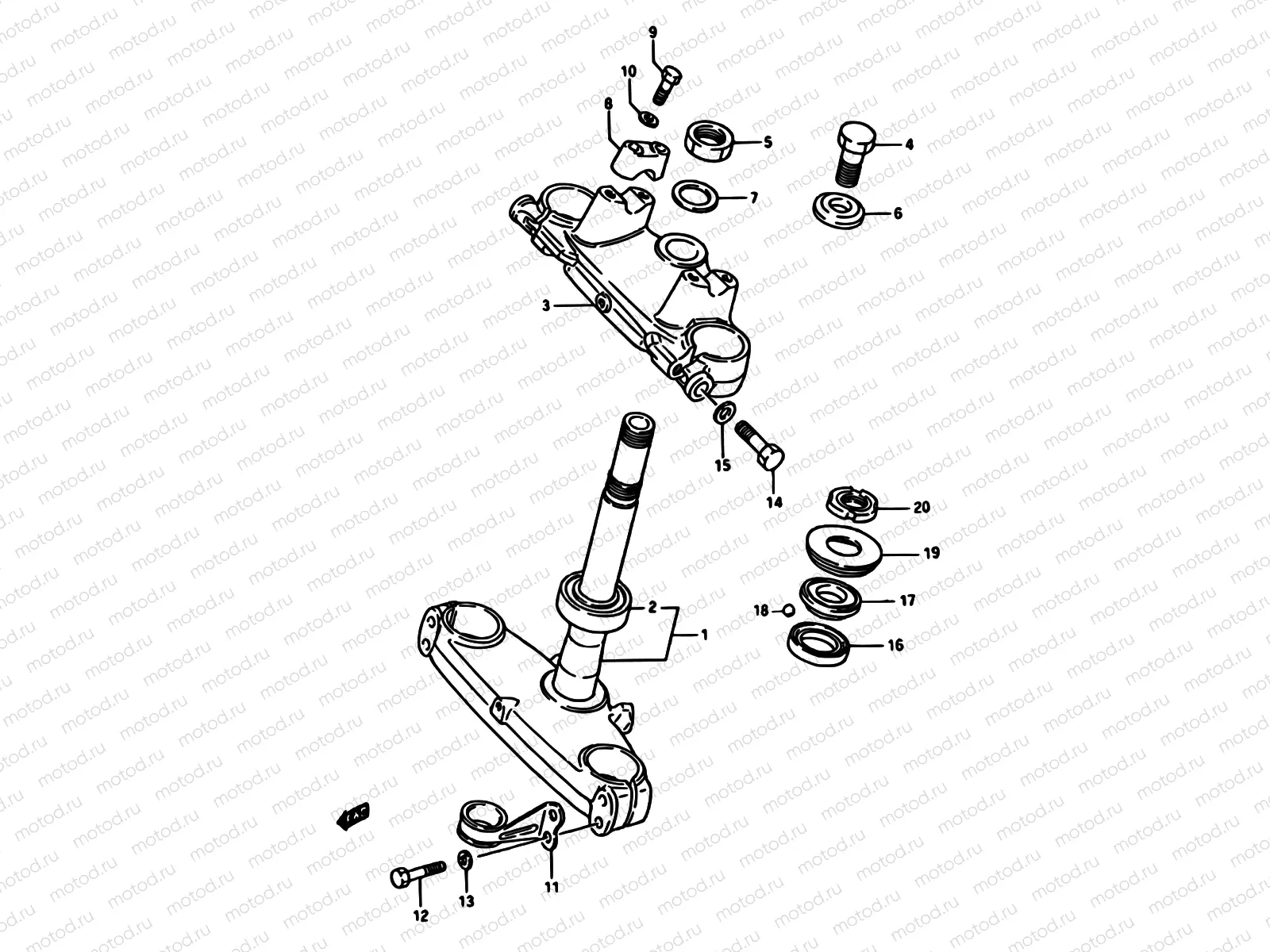 32 - STEERING STEM (MODEL G/H)