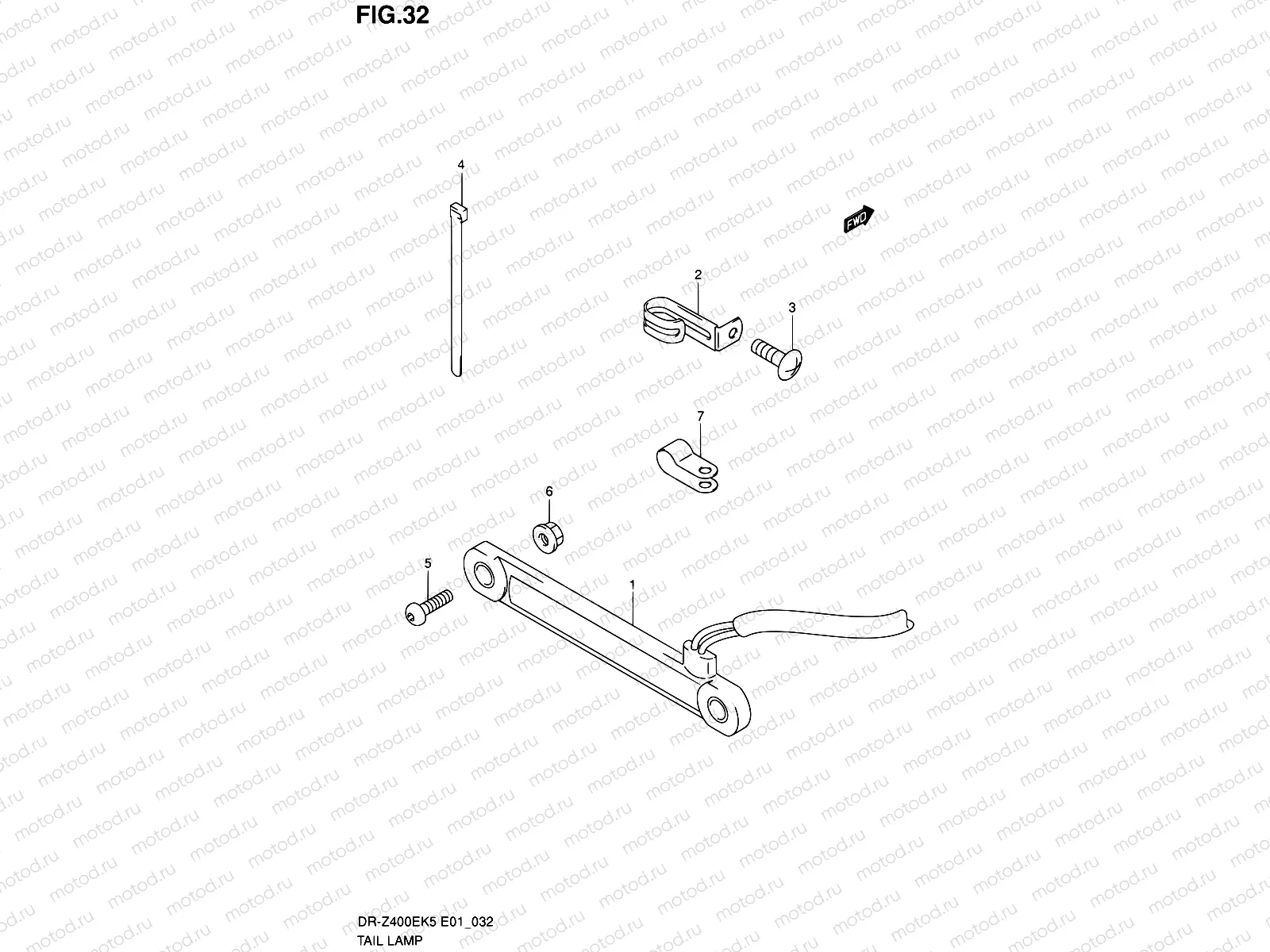 32 - TAIL LAMP (DR-Z400EK5/K6/K7 E01,P37)