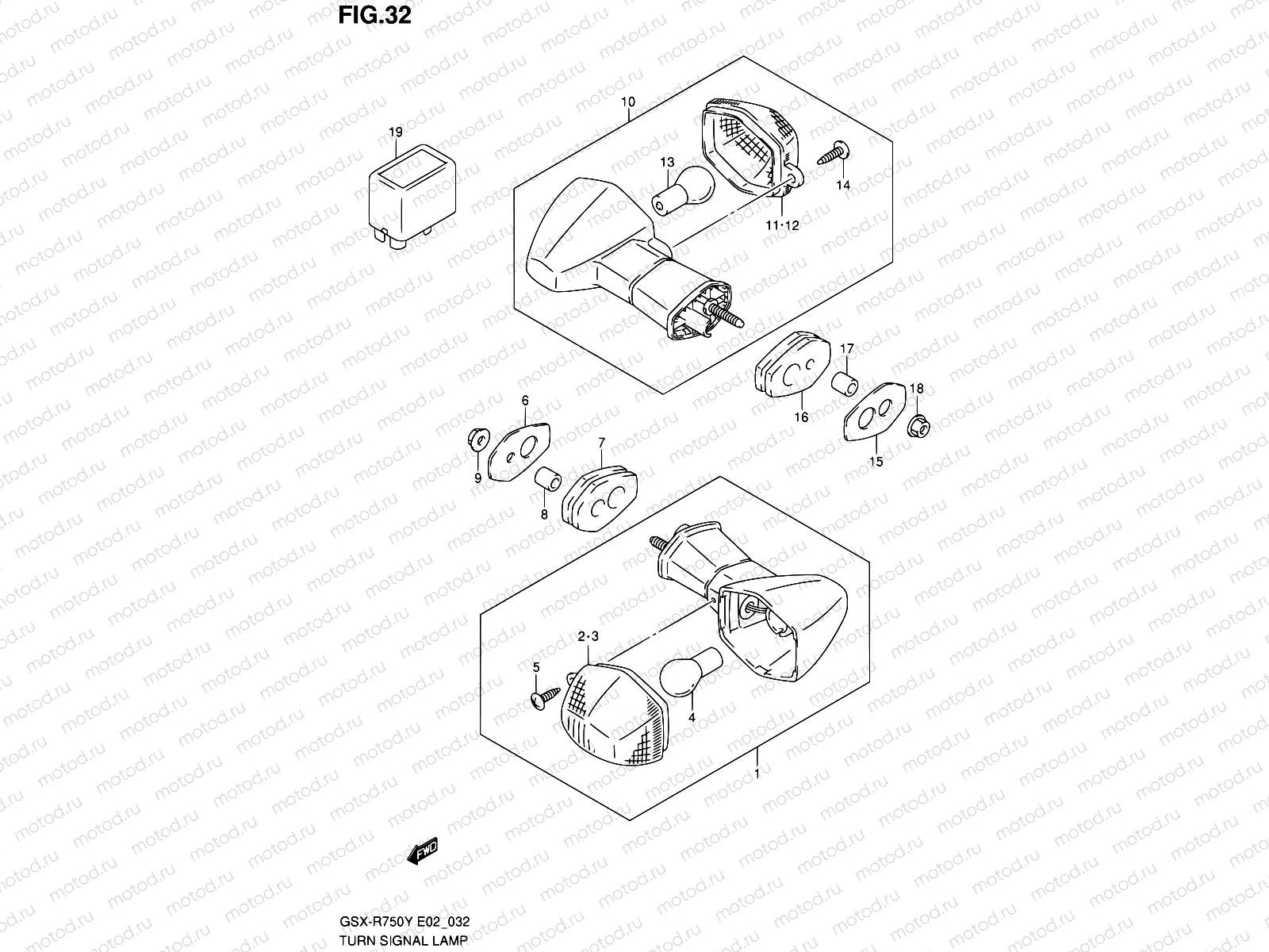 32 - TURN SIGNAL LAMP (MODEL Y/K1)