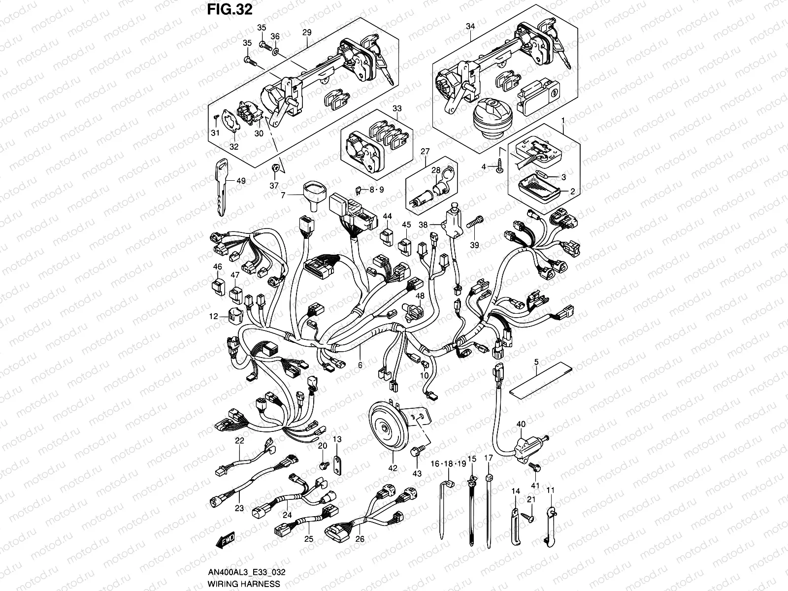 32 - WIRING HARNESS (AN400ZAL3 E28)