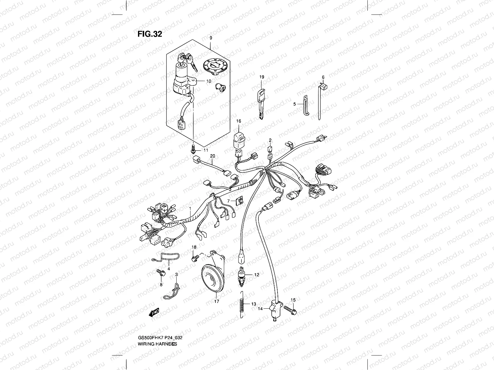 32 - WIRING HARNESS (GS500H)