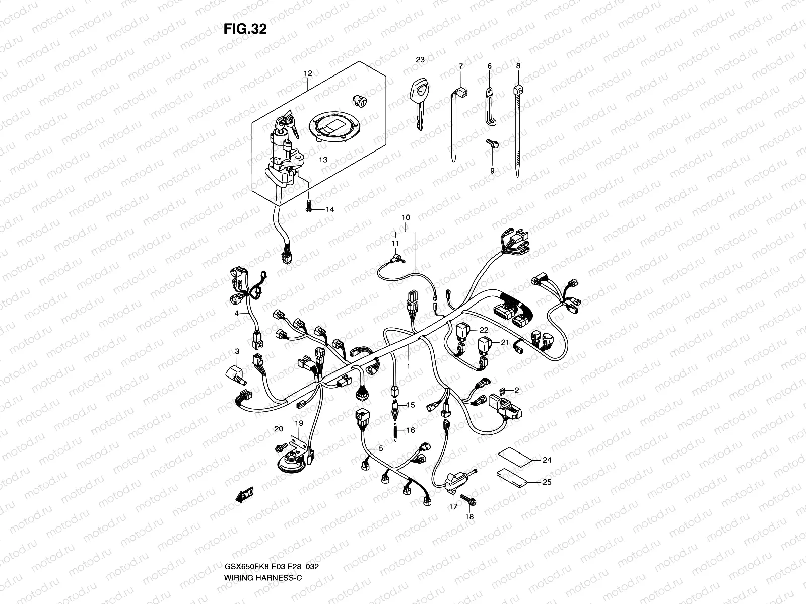 32 - WIRING HARNESS (GSX650F)