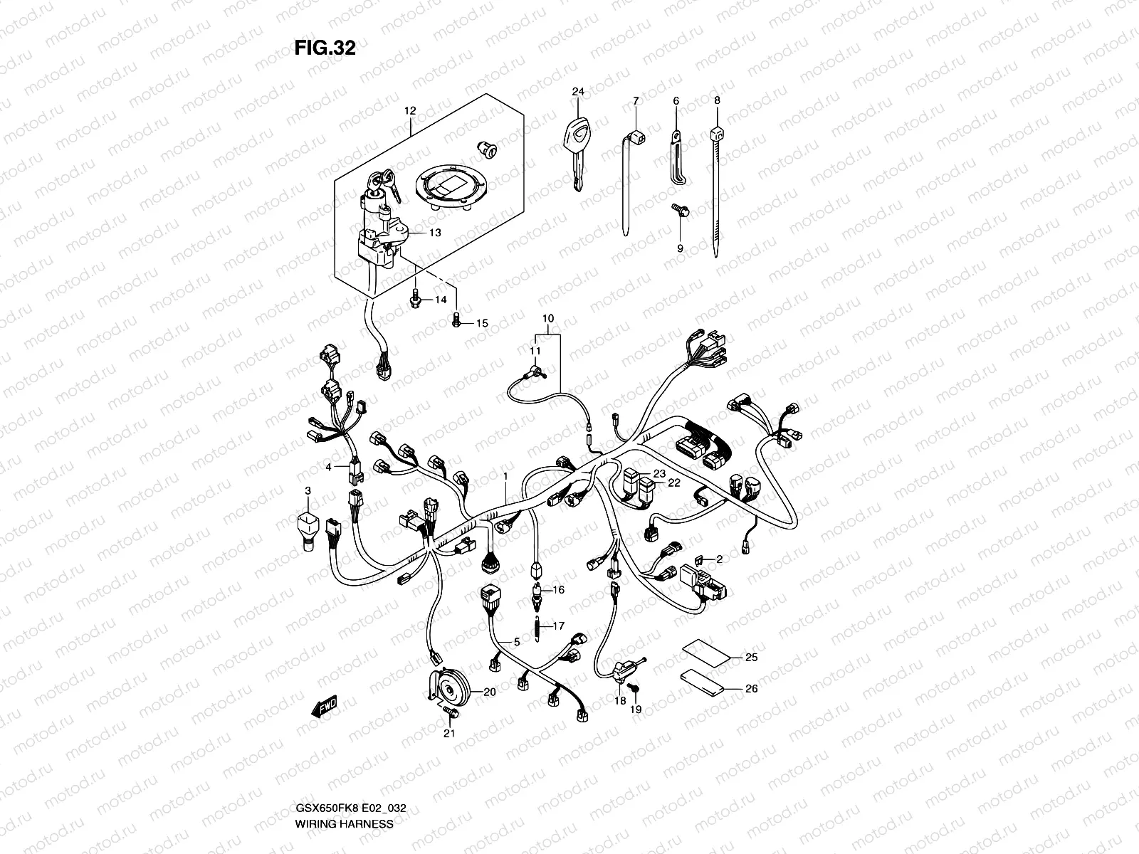 32 - WIRING HARNESS (GSX650F/FU)