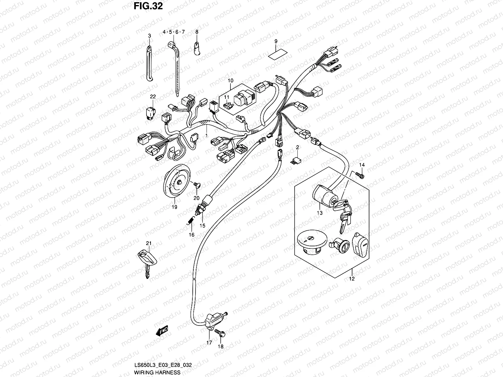 32 - WIRING HARNESS (LS650L3 E33)