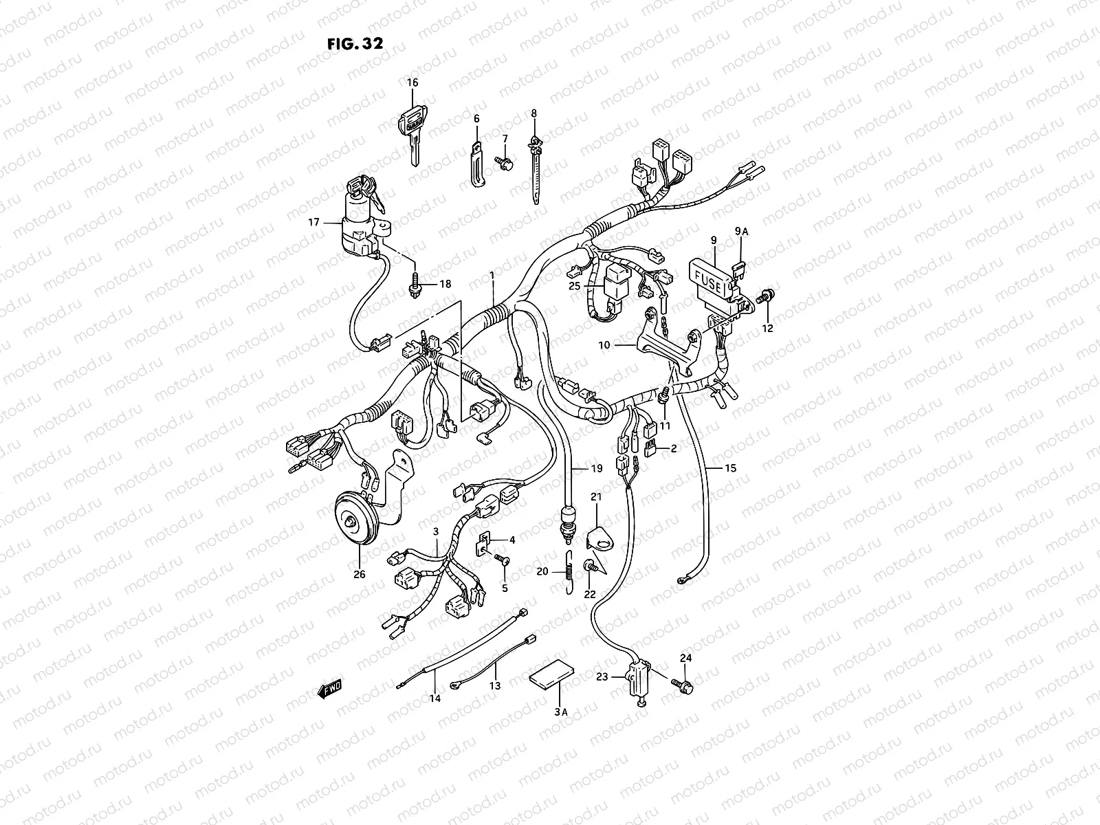 32 - WIRING HARNESS (MODEL N/P)