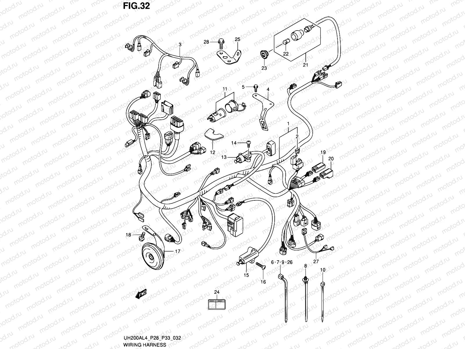 32 - WIRING HARNESS (UH200AL4 P33)