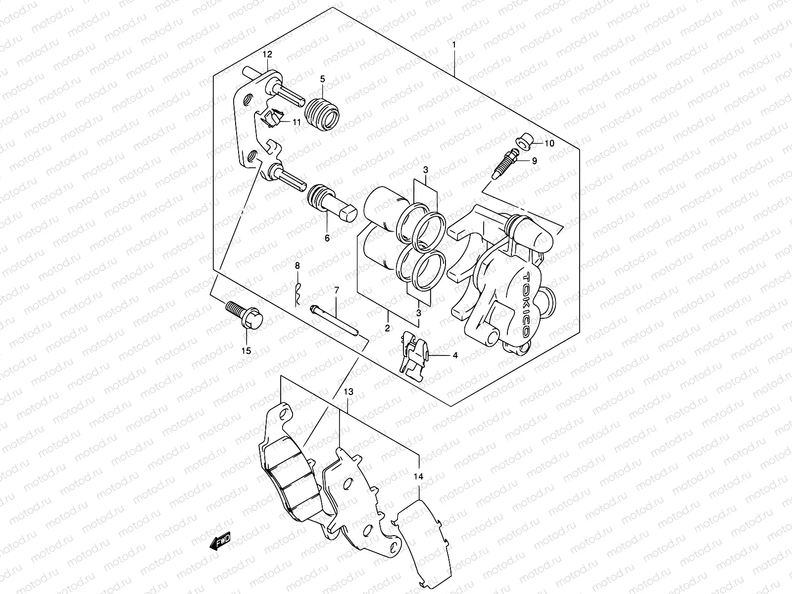 32A - FRONT CALIPER (MODEL K5/K6)
