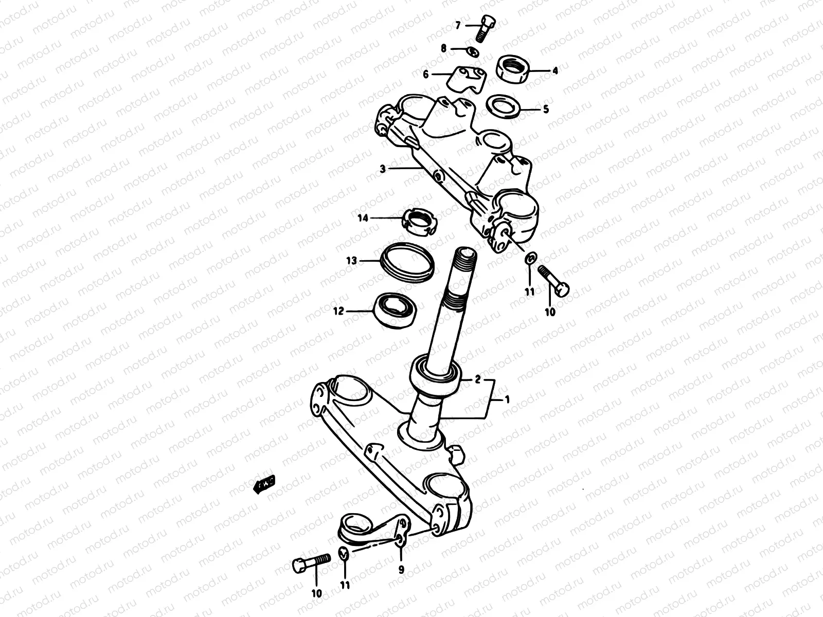 32A - STEERING STEM (MODEL J)