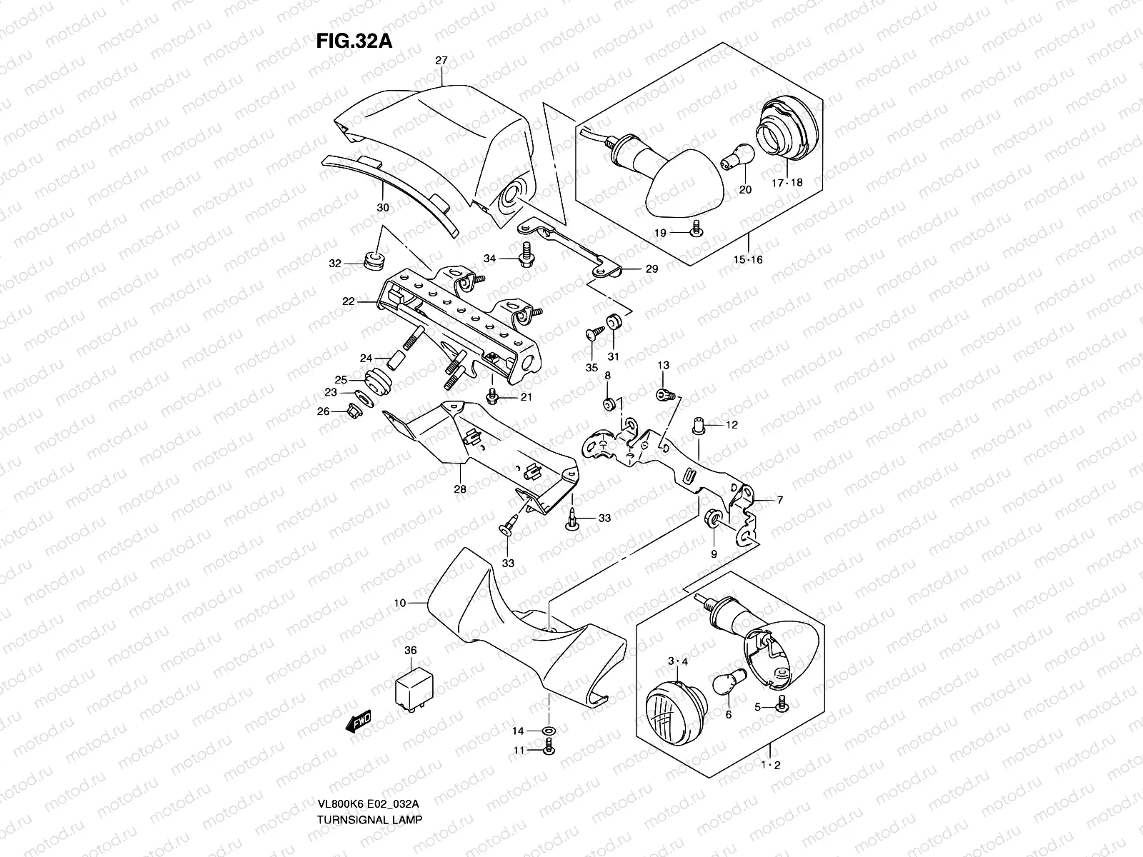 32A - TURNSIGNAL FRONT & REAR LAMP (MODEL K9/L0)