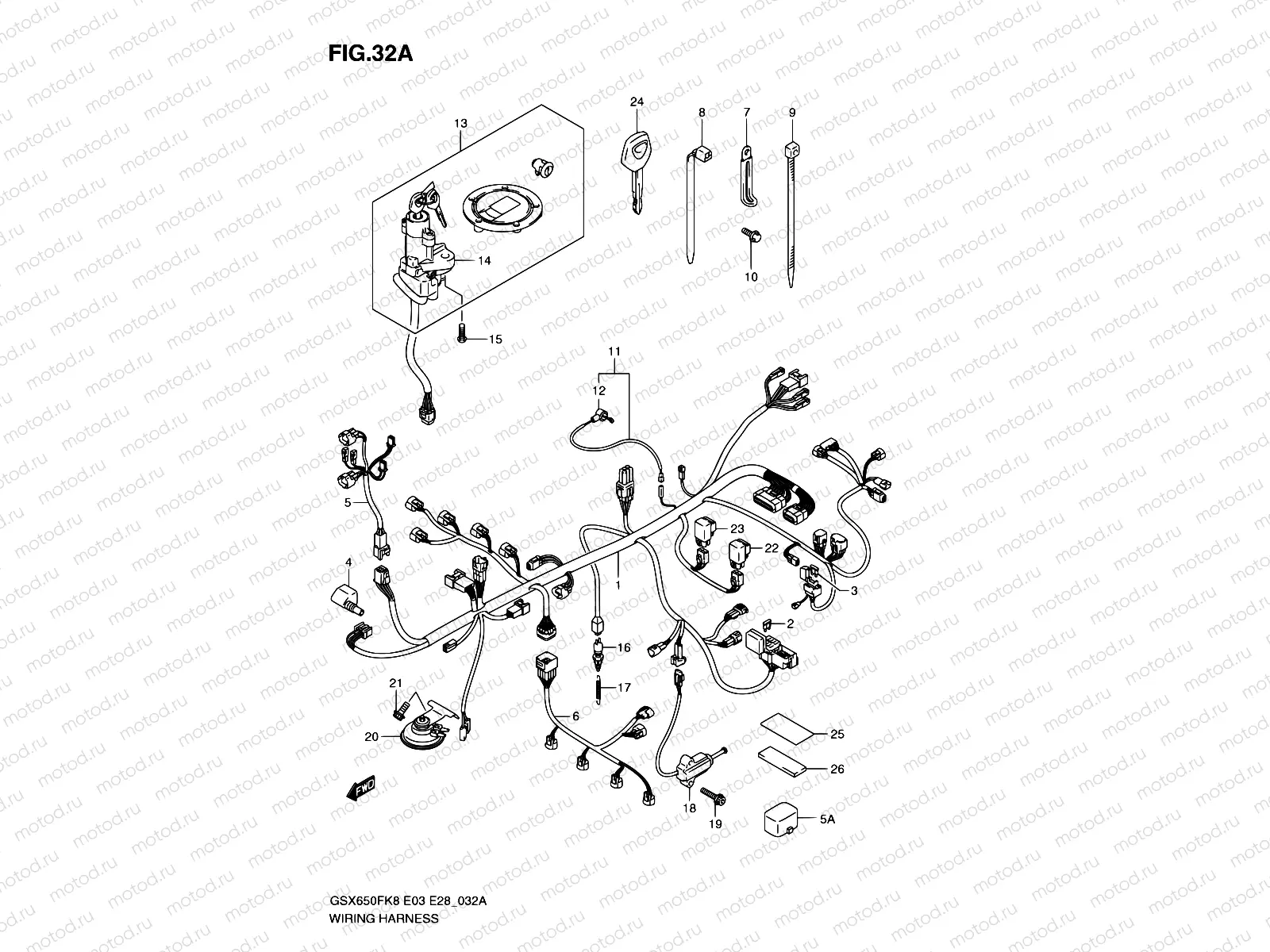 32A - WIRING HARNESS (GSX650FA)