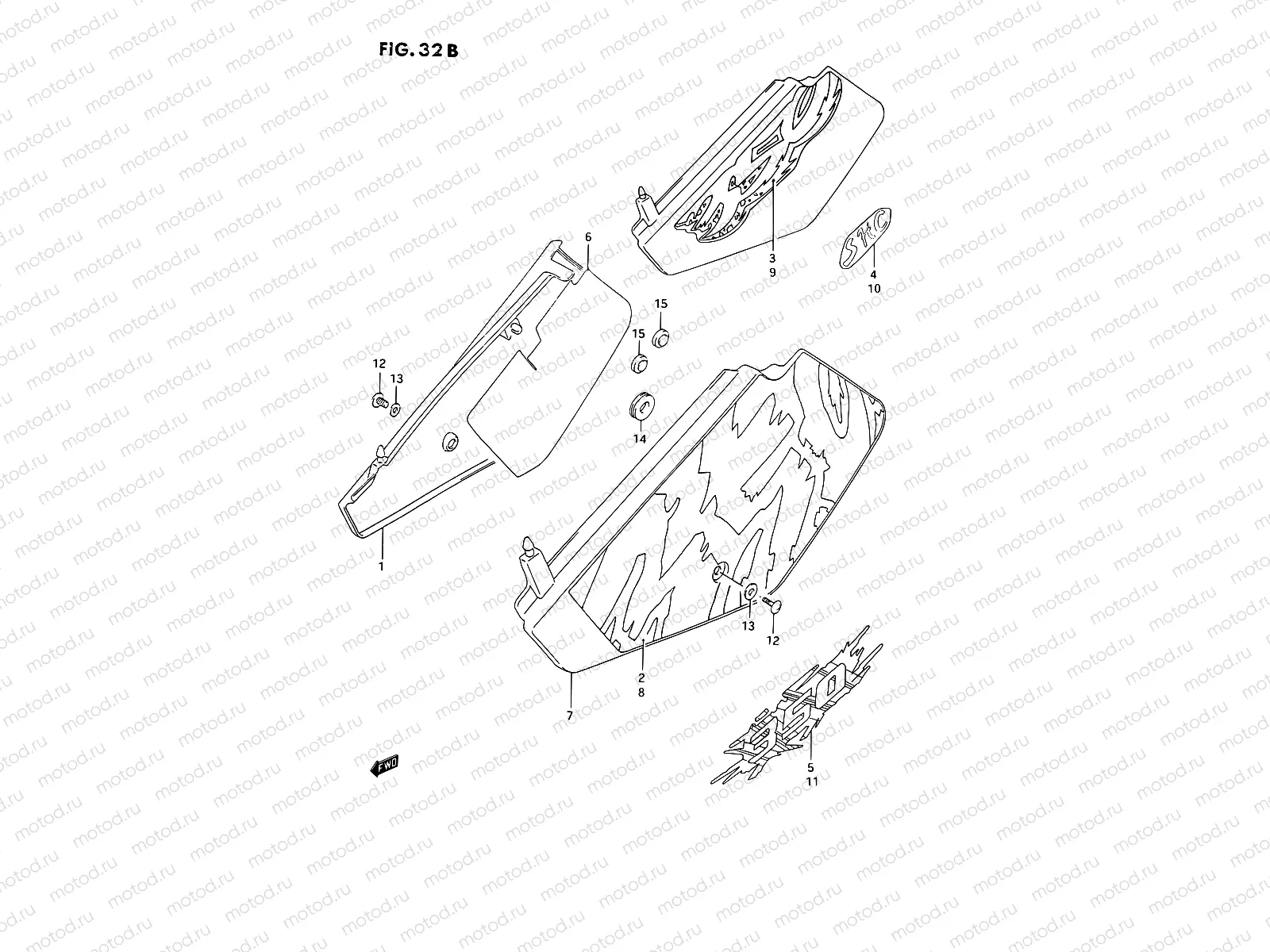 32B - FRAME COVER (DR350SHN/SHP/SHR)