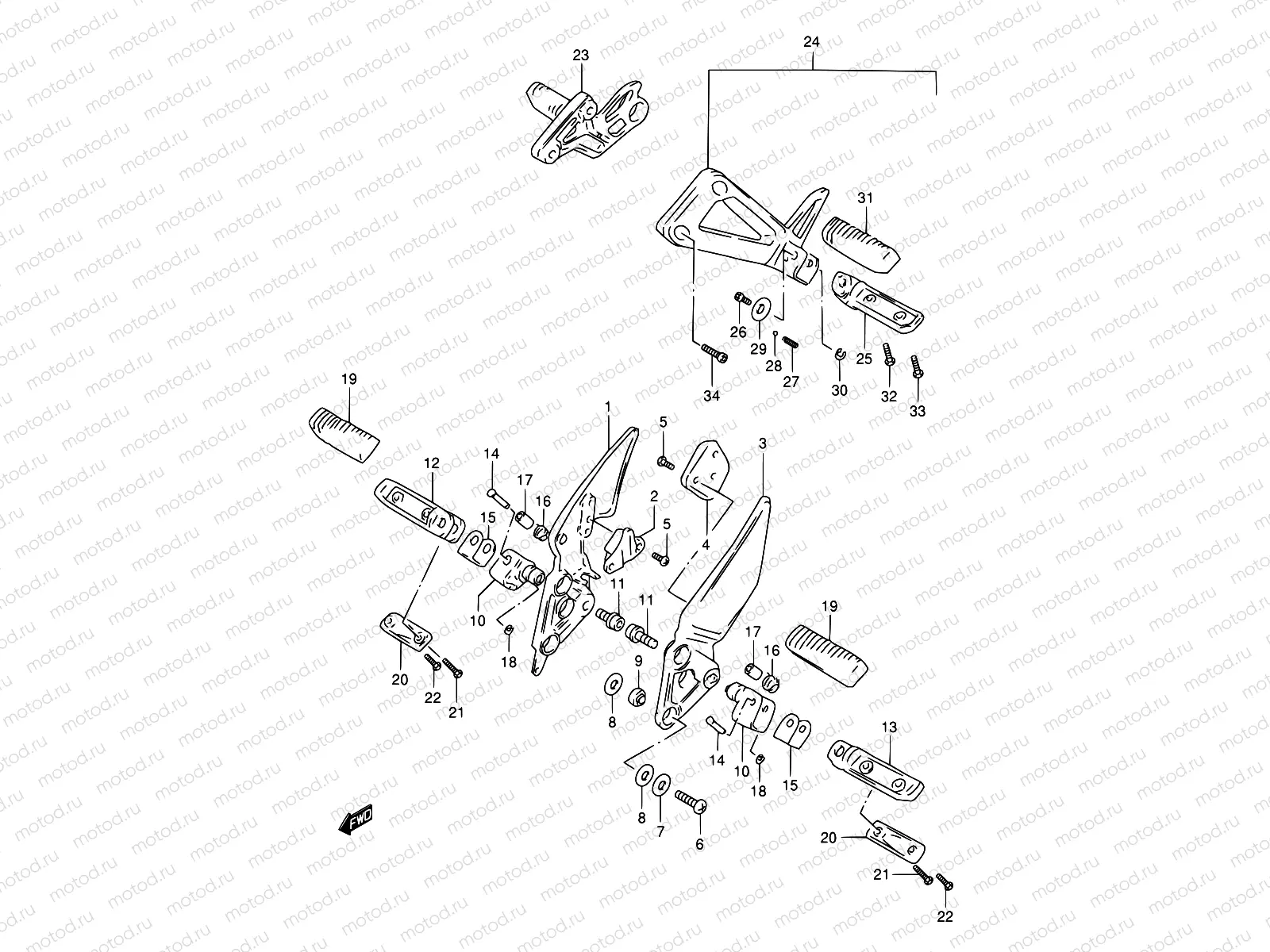 33 - FOOTREST (MODEL T)