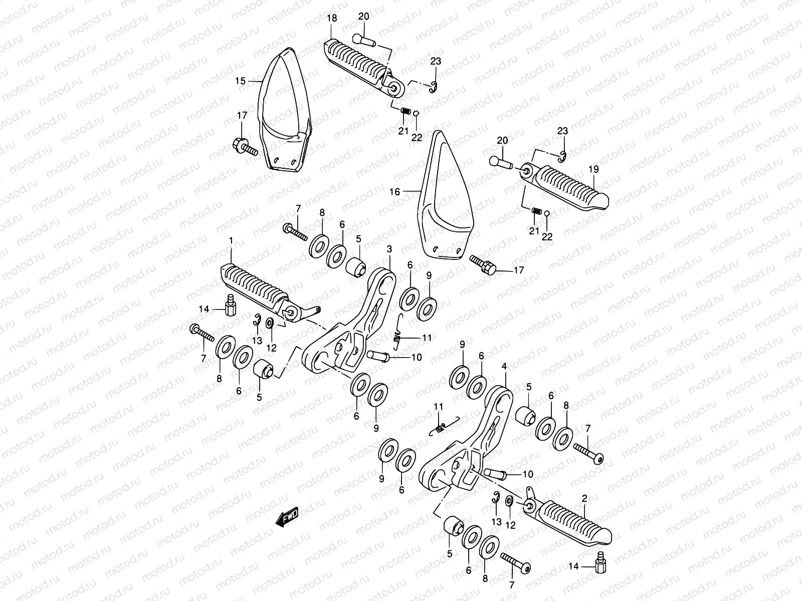 33 - FOOTREST (MODEL W/X/Y)