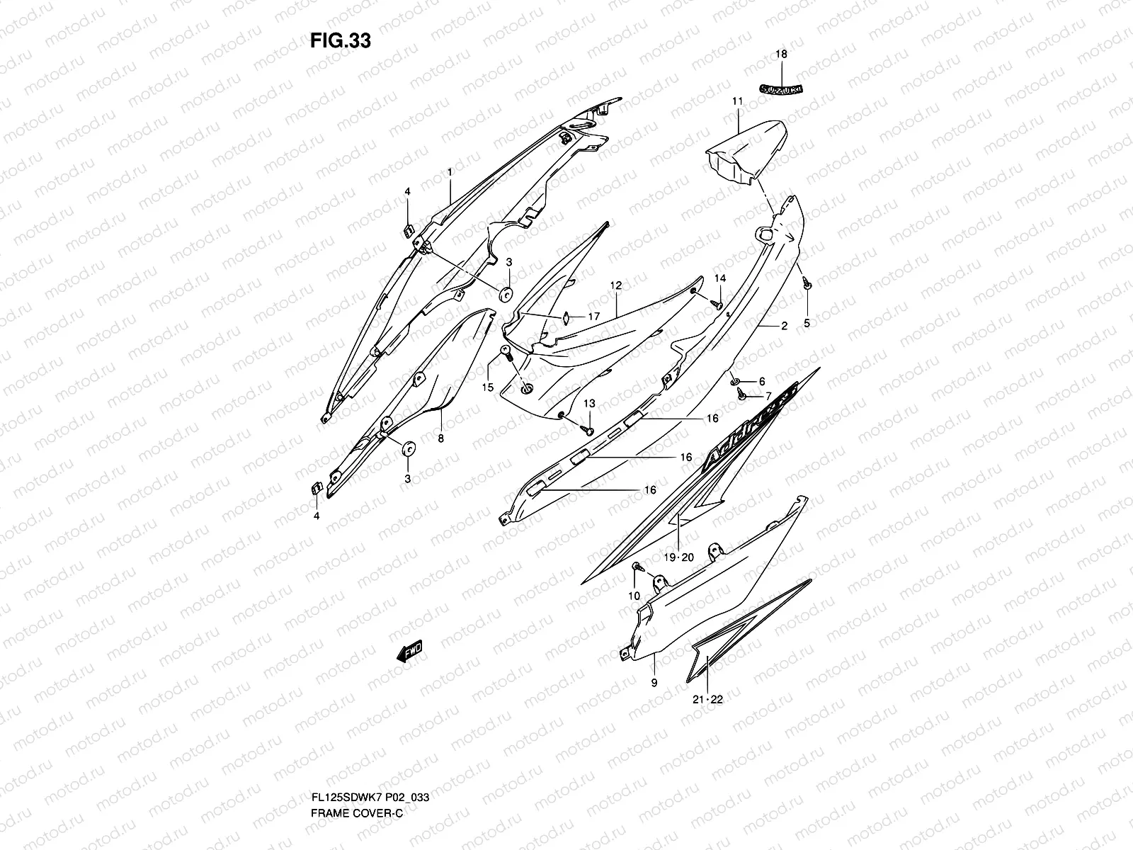 33 - FRAME COVER (MODEL K7/K8)