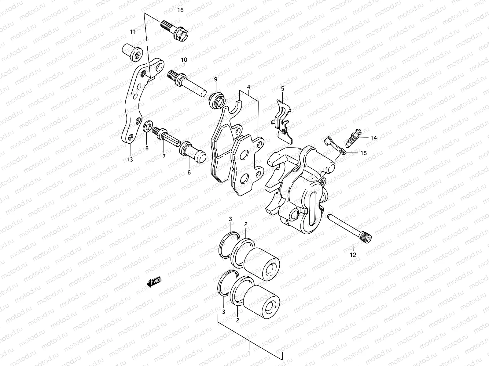 33 - FRONT CALIPER (MODEL K/L)