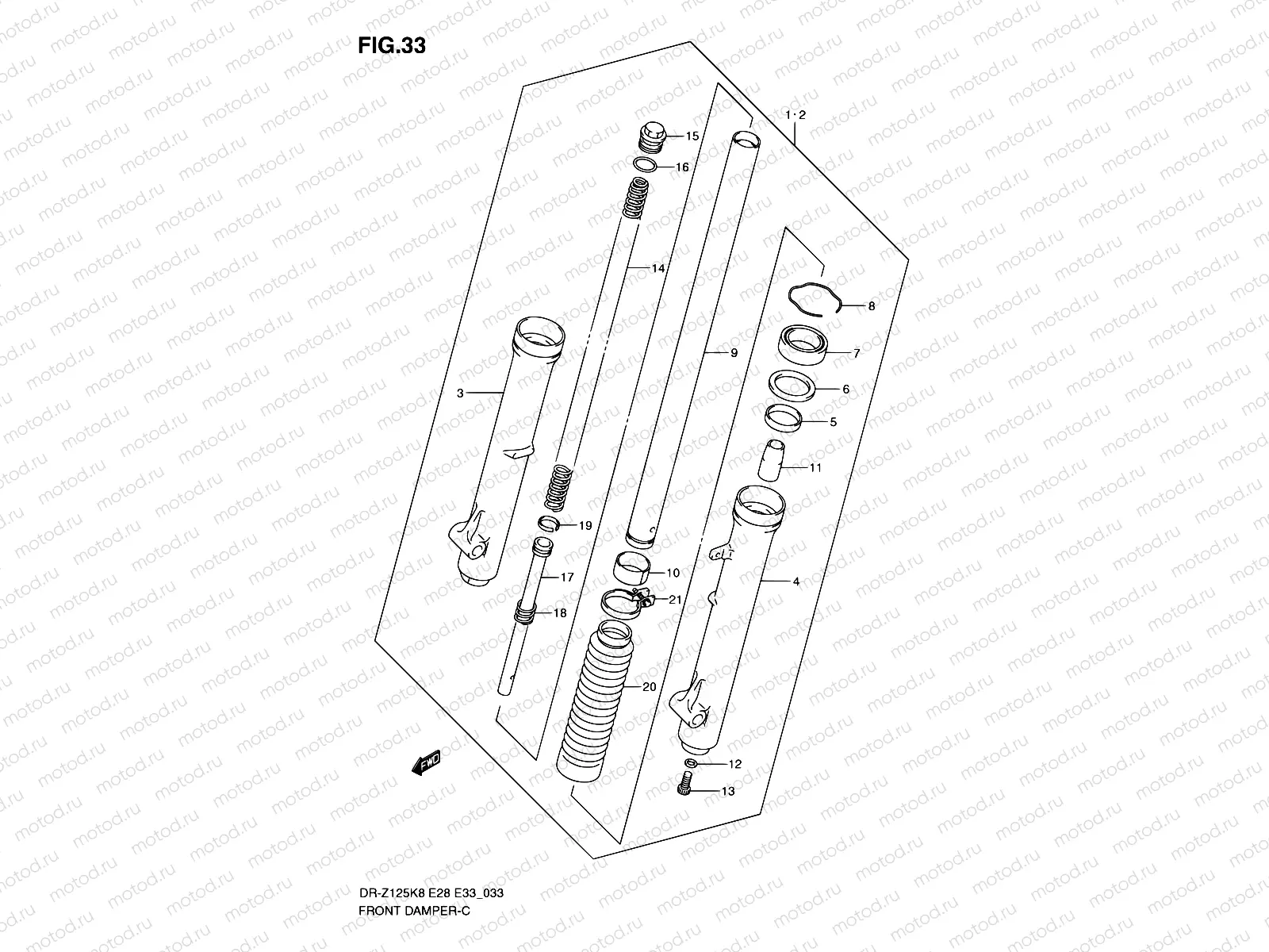 33 - FRONT DAMPER (DR-Z125)