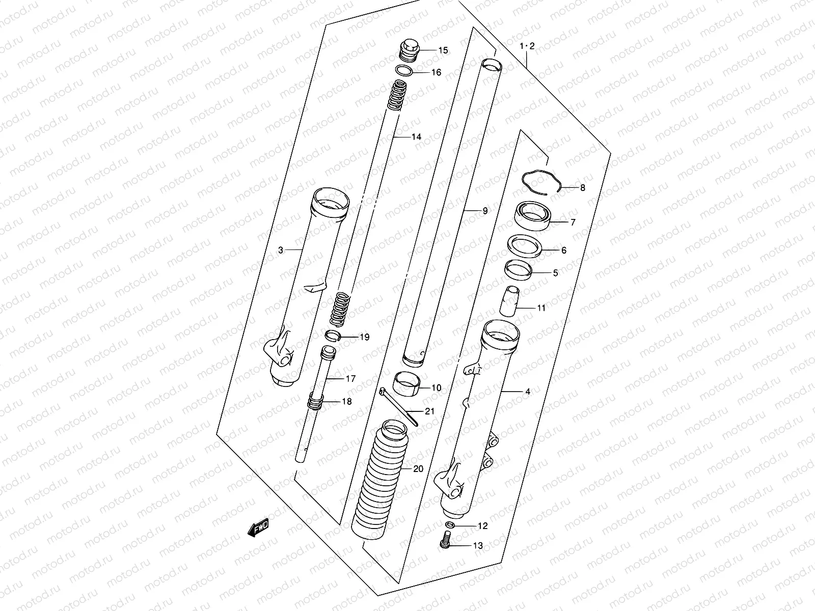33 - FRONT DAMPER (DR-Z125LK3/LK4/LK5/LK6/LK7)