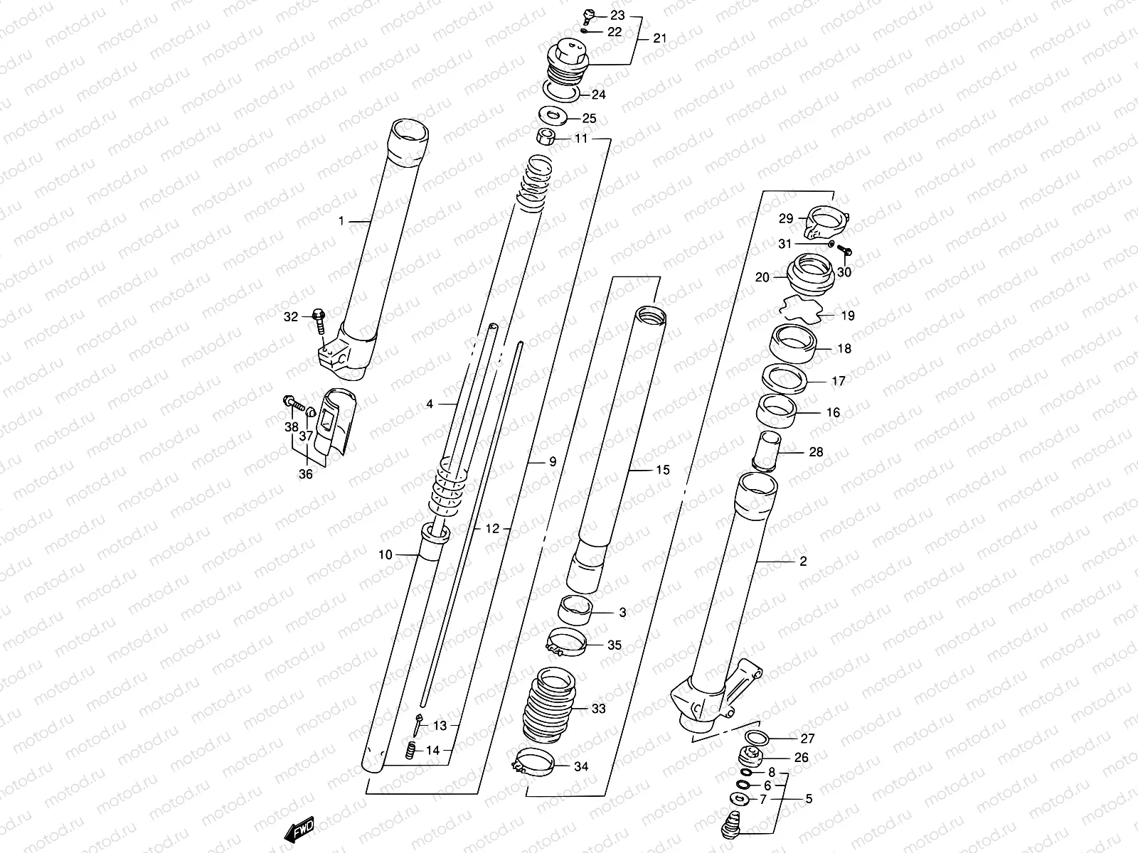 33 - FRONT DAMPER (E01,MODEL V/W P37)