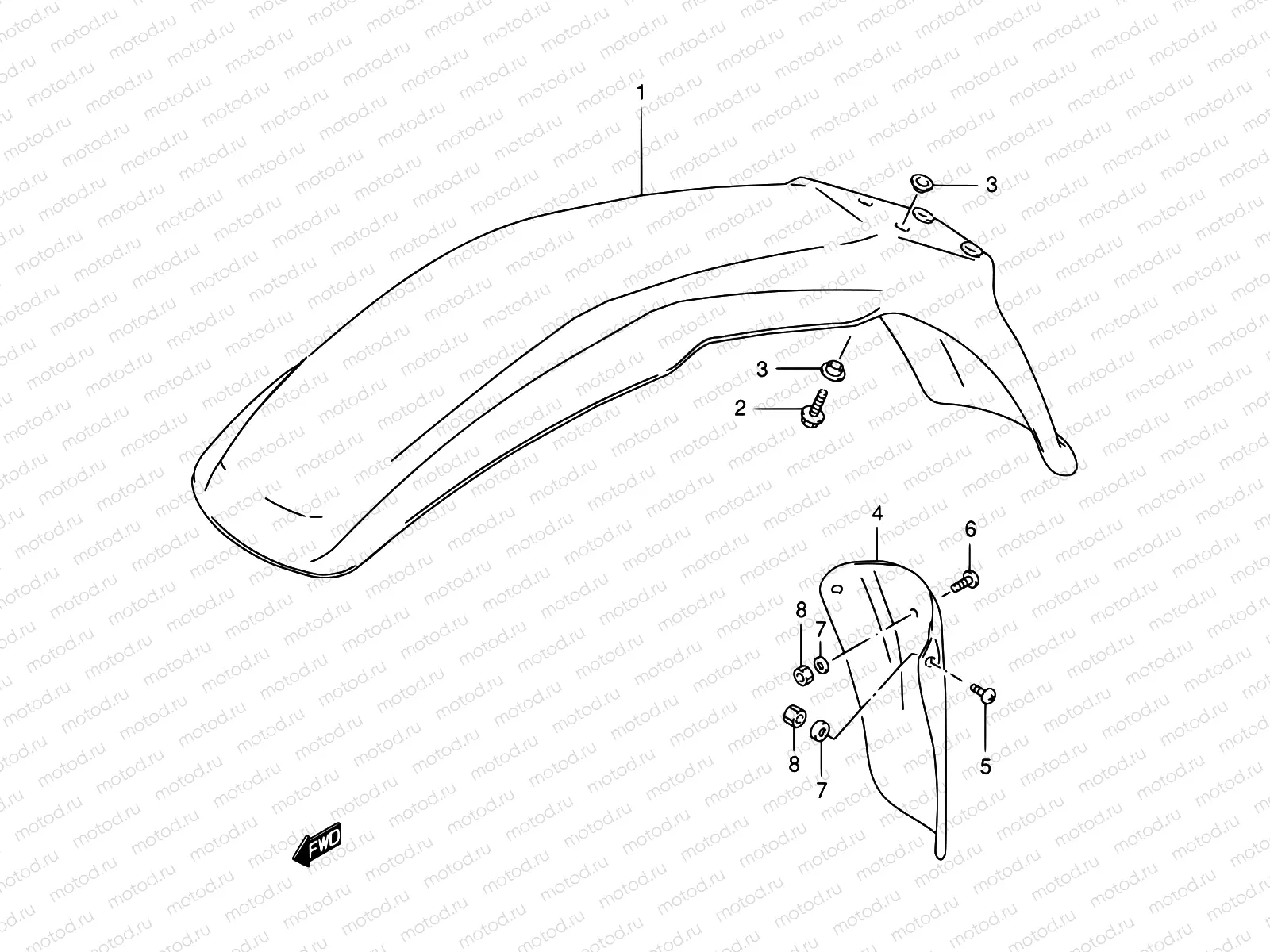 33 - FRONT FENDER (MODEL R/S/T/V/W)
