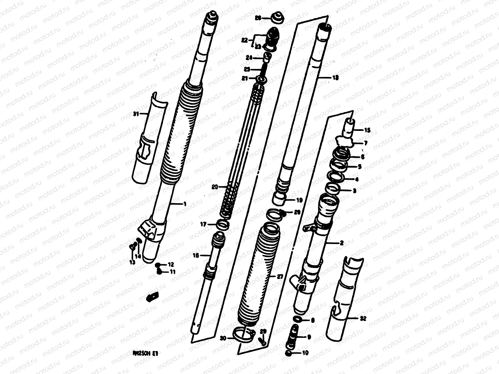33 - FRONT FORK (MODEL H)