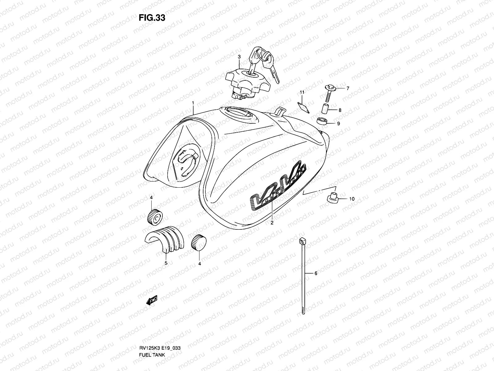 33 - FUEL TANK (MODEL K3/K4)