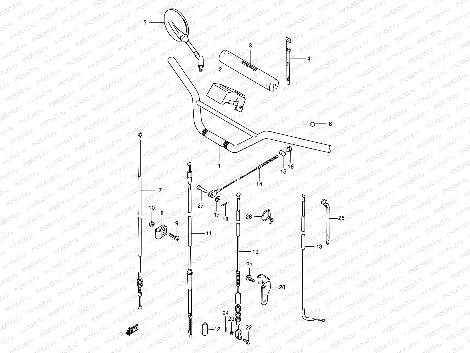 33 - HANDELBAR - CONTROL CABLE