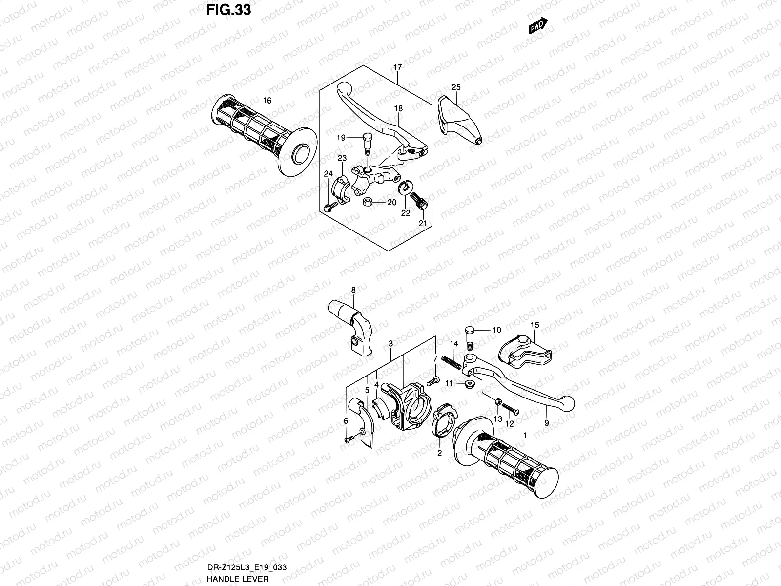 33 - HANDLE LEVER (DR-Z125LL3_E19)