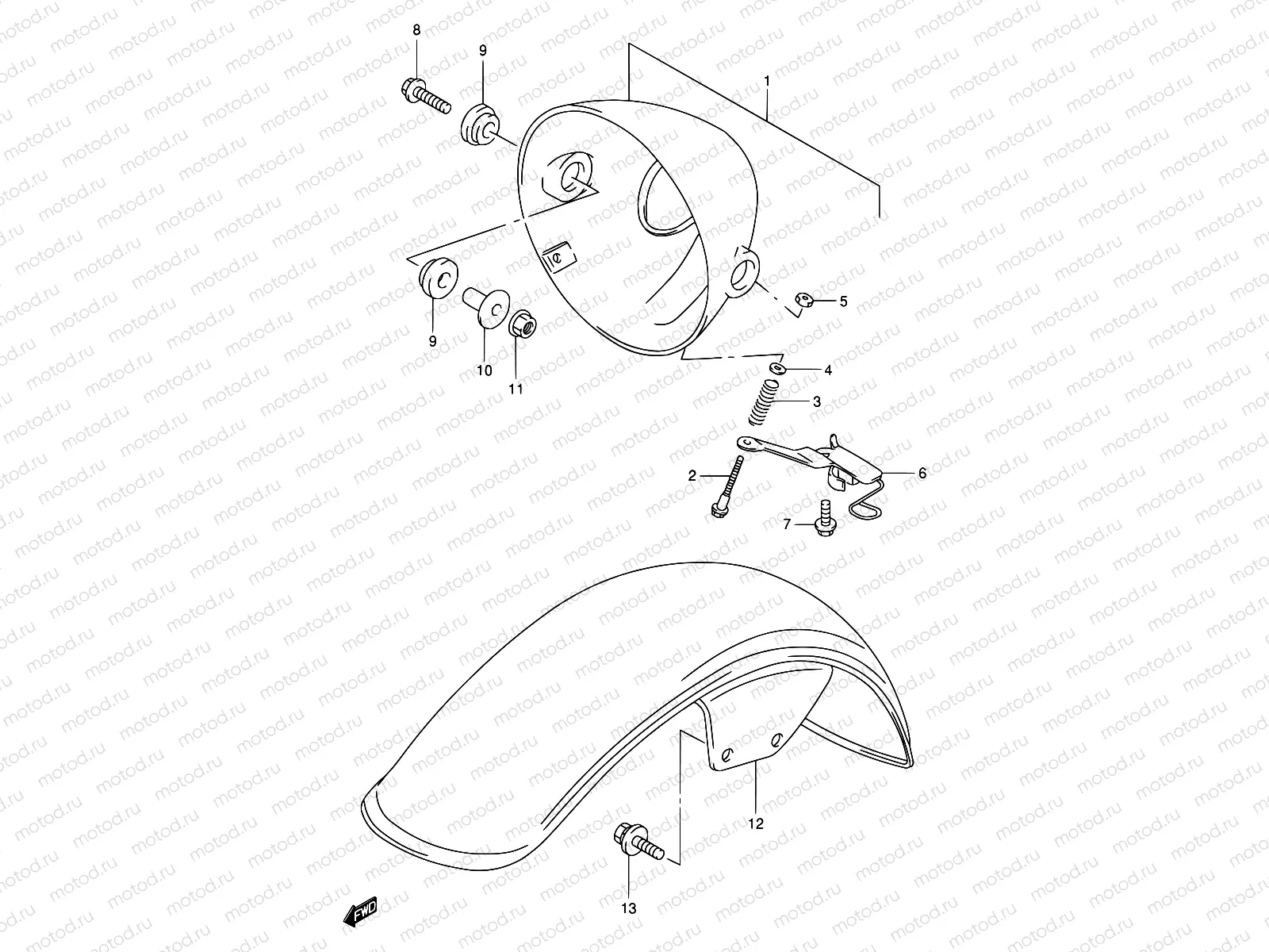 33 - HEADLAMP HOUSING (MODEL V/W/X/Y)