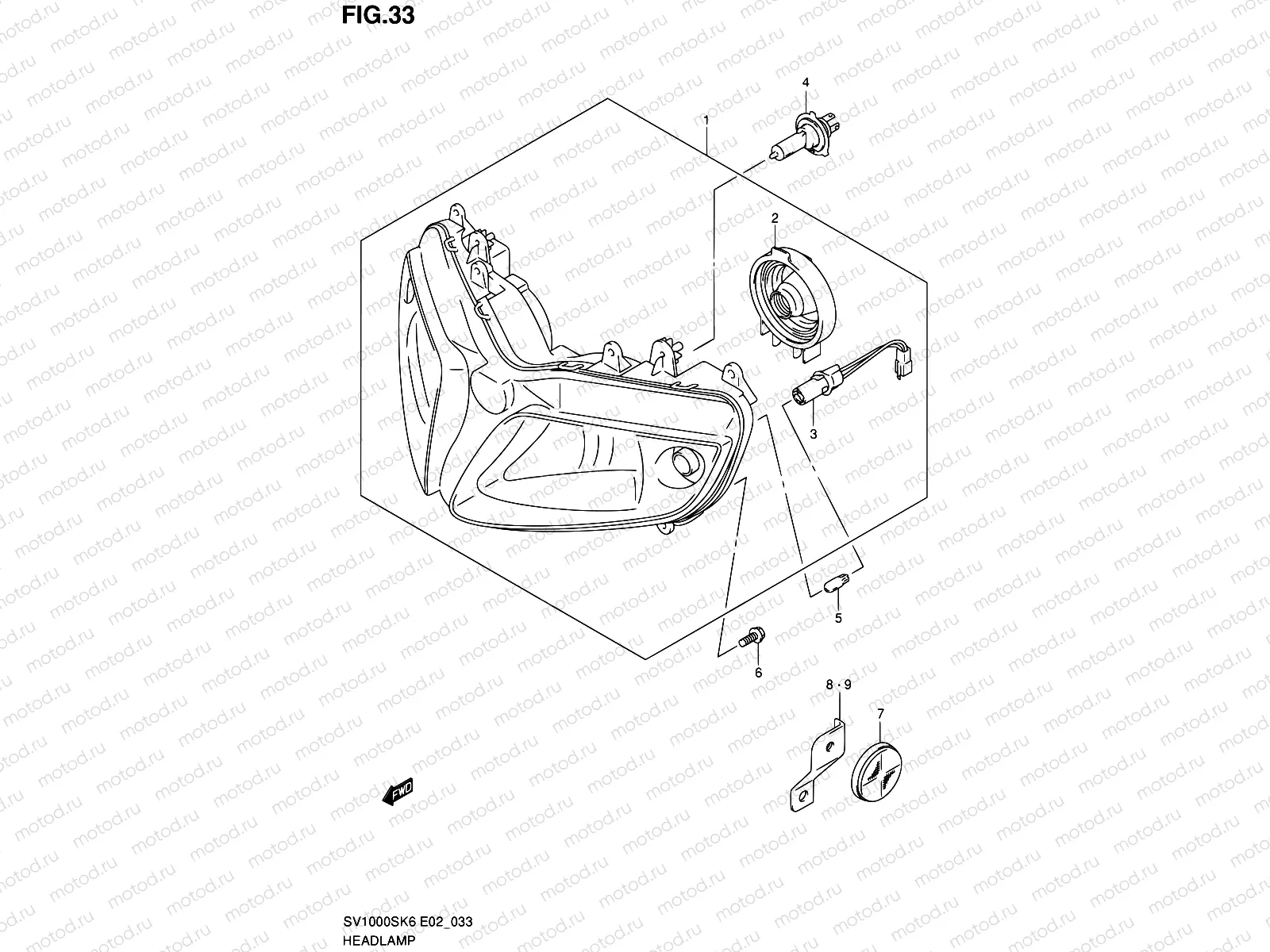 33 - HEADLAMP (SV1000S E24)