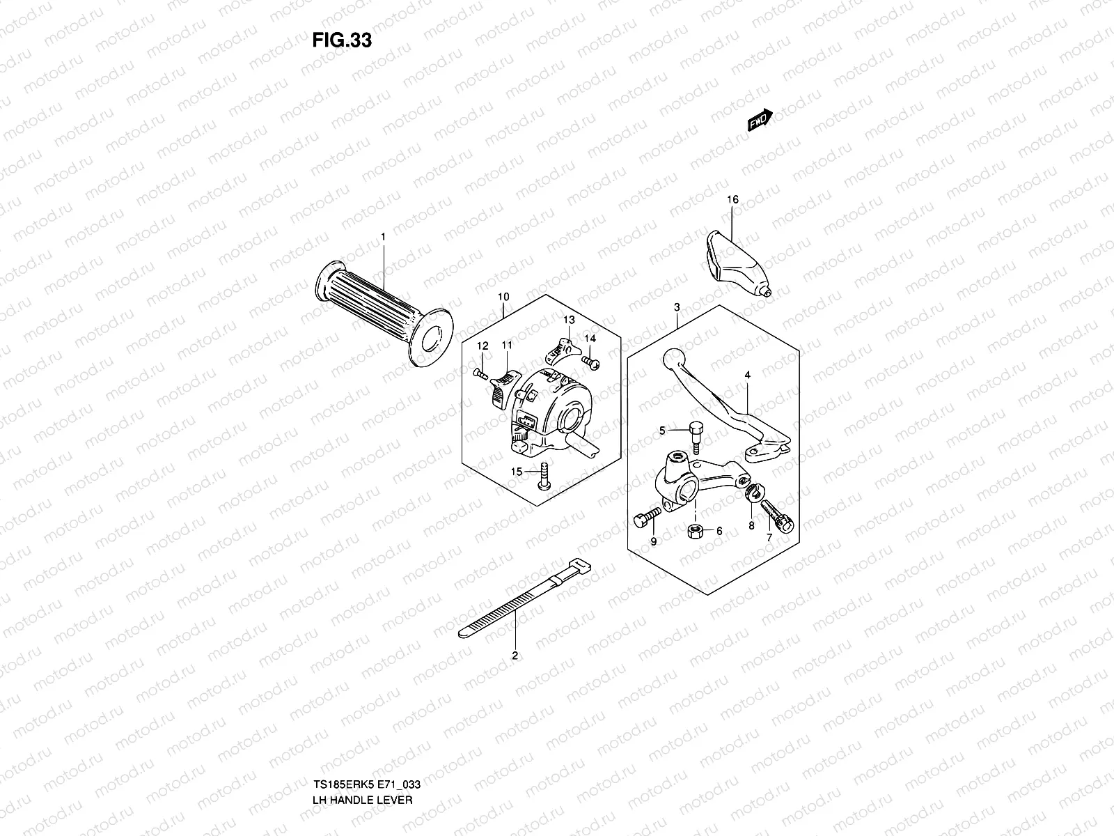 33 - LEFT HANDLE LEVER