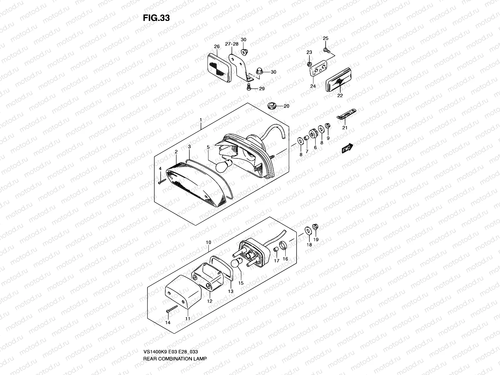 33 - REAR COMBINATION LAMP