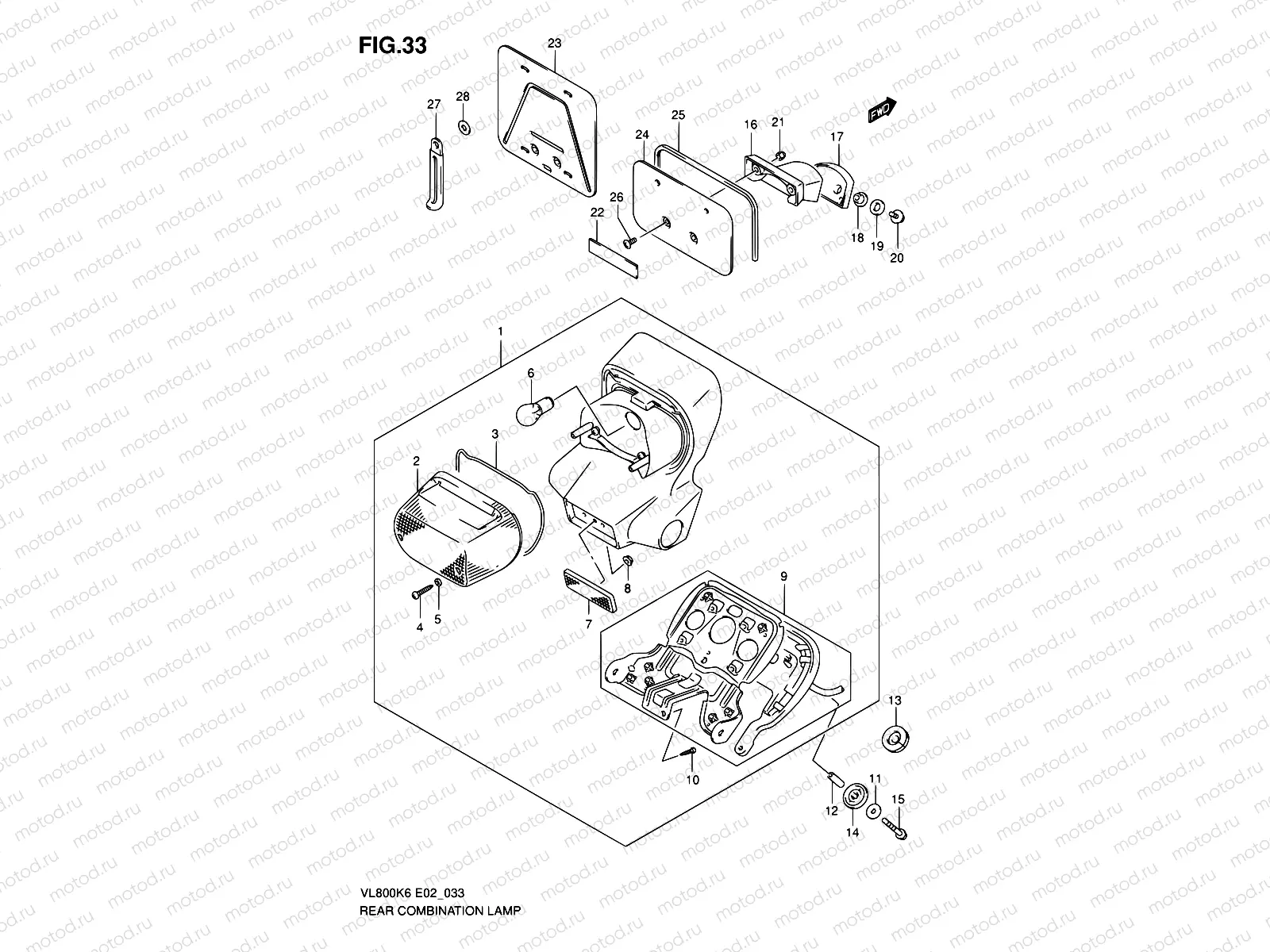 33 - REAR COMBINATION LAMP (MODEL K6/K7/K8)