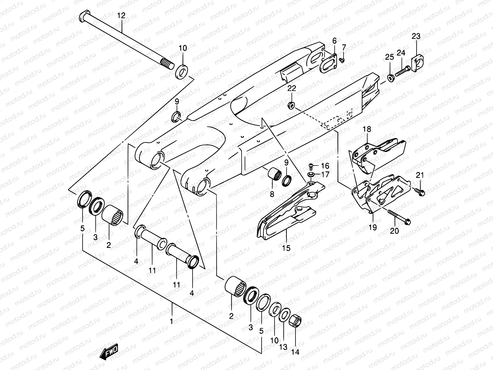 33 - REAR SWINGING ARM (MODEL K1/K2/K3)