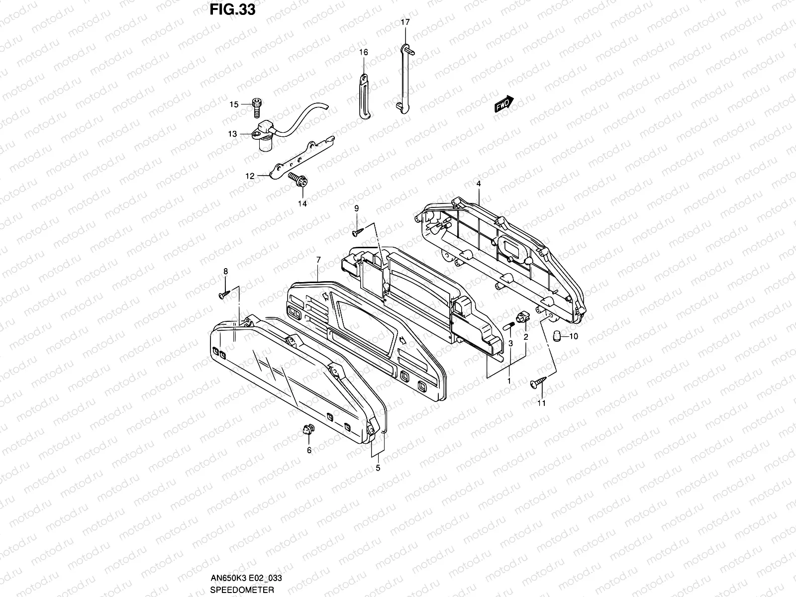 33 - SPEEDOMETER (AN650K3/LK3/K4)