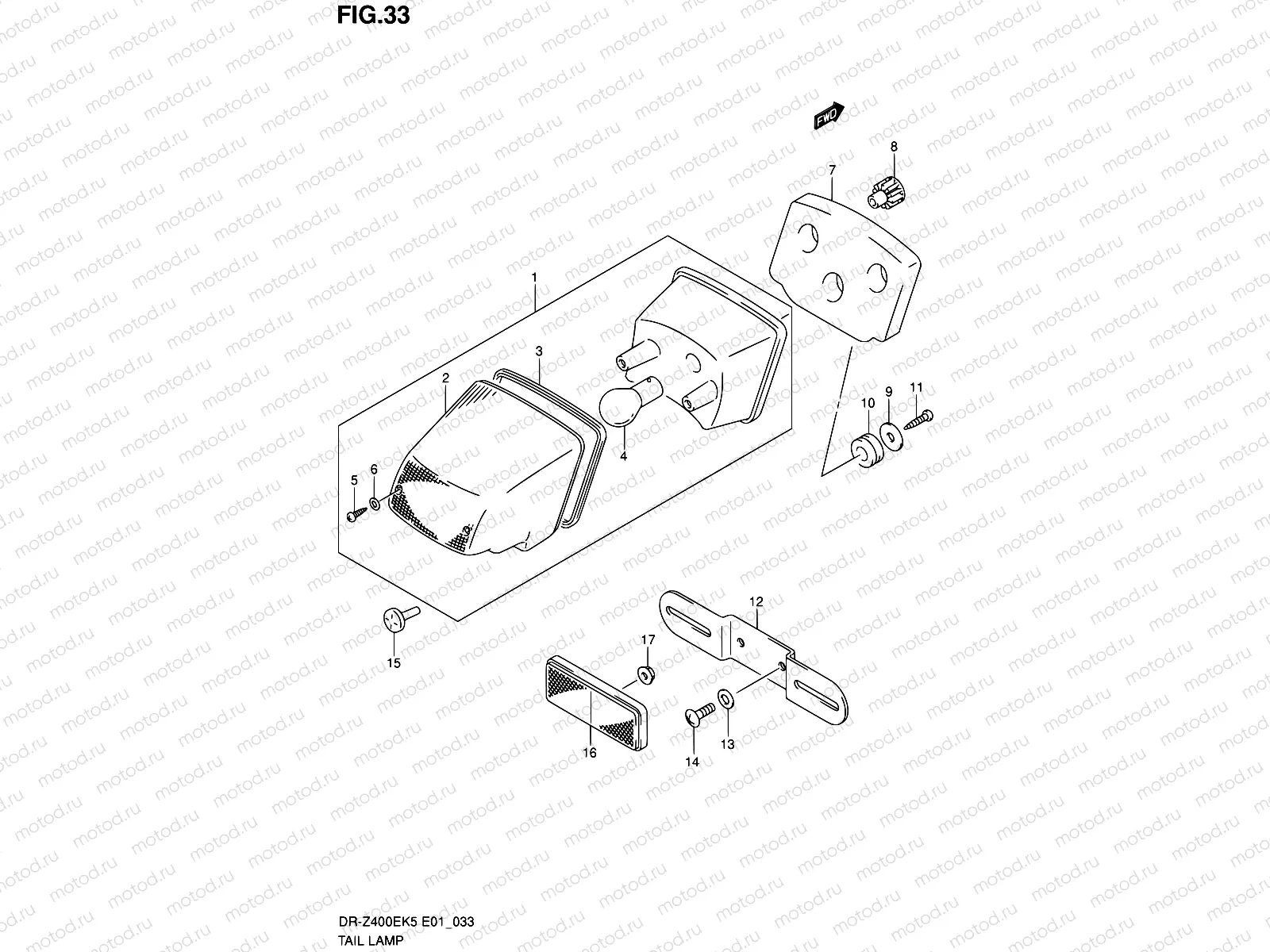 33 - TAIL LAMP (DR-Z400EK5/K6/K7/K9 E24)