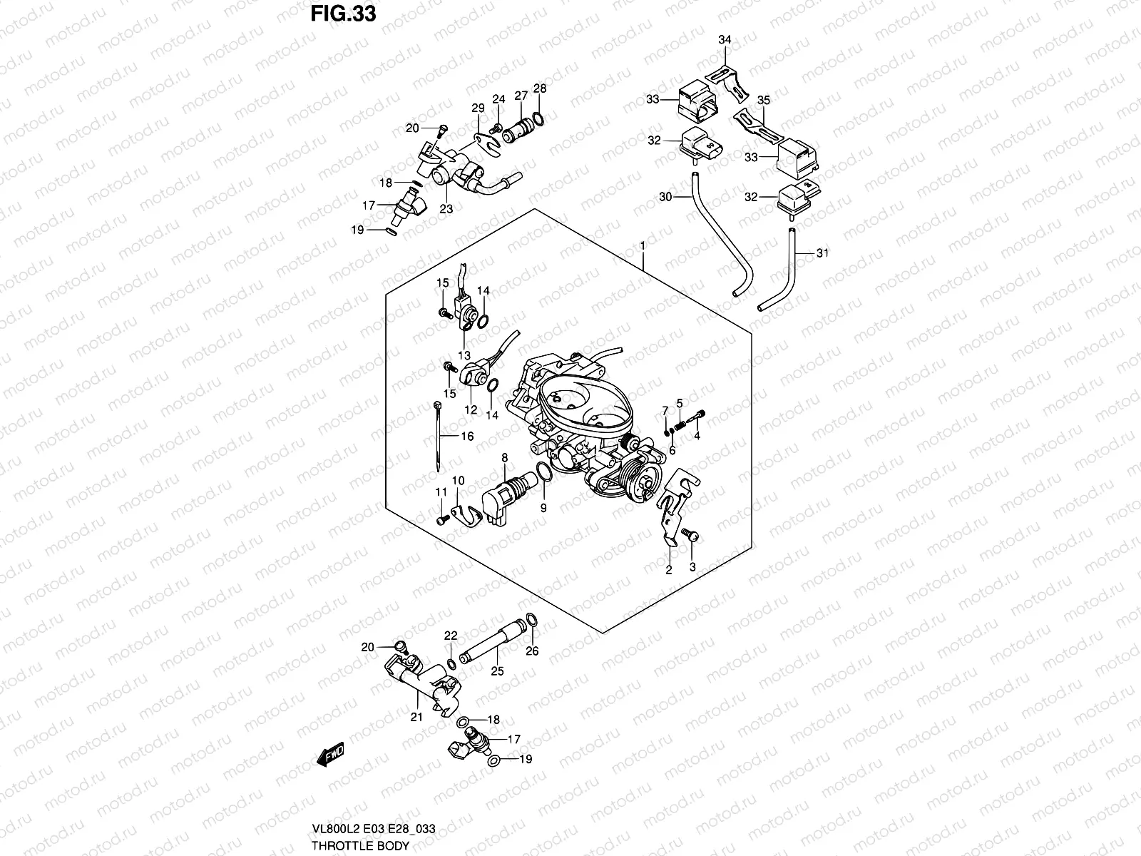 33 - THROTTLE BODY (VL800TL2 E03)
