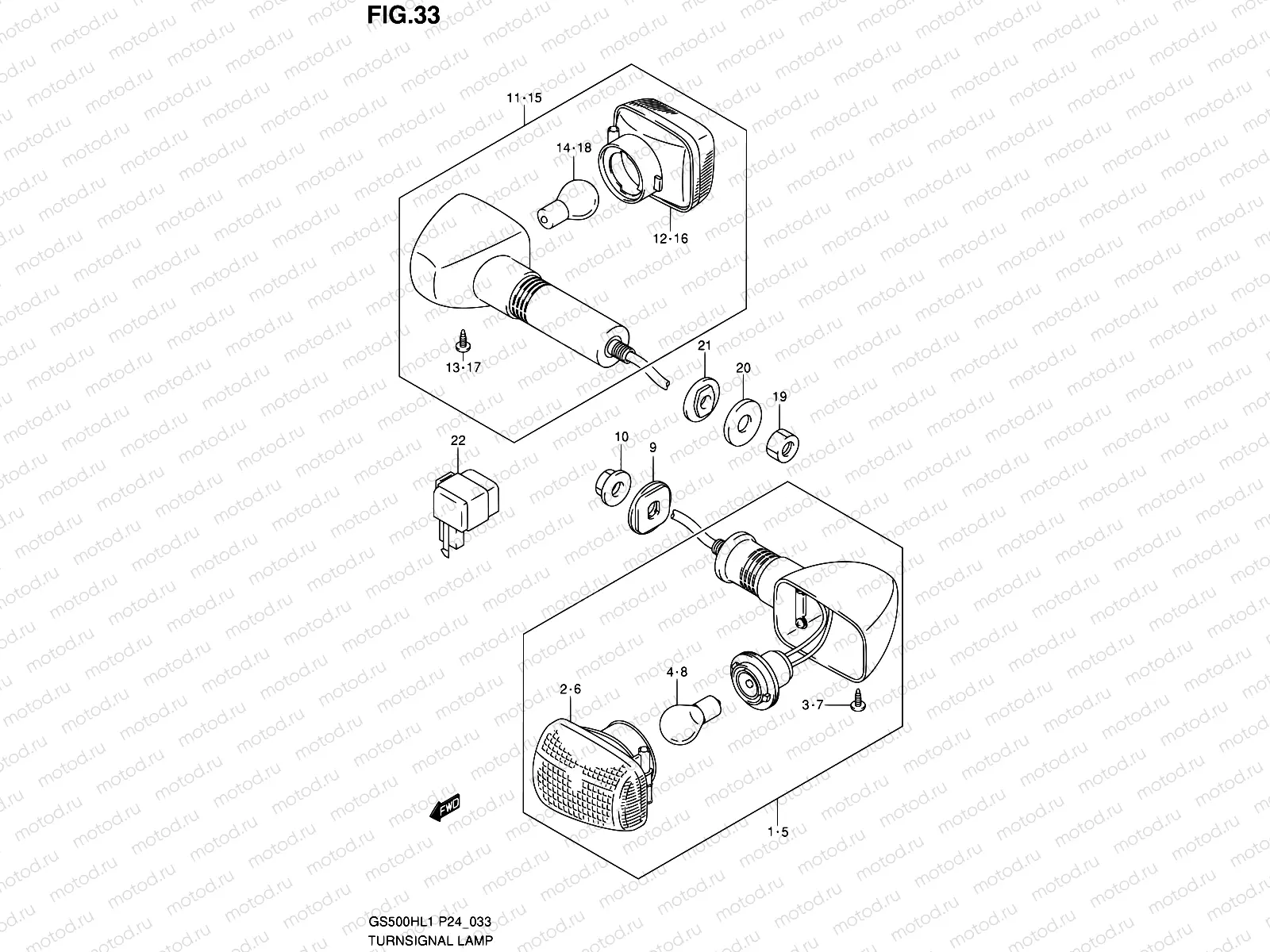 33 - TURNSIGNAL LAMP (GS500FH)