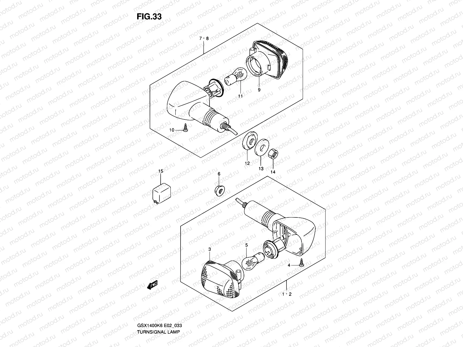 33 - TURNSIGNAL LAMP (GSX1400K6/K7/ZK7 E24)