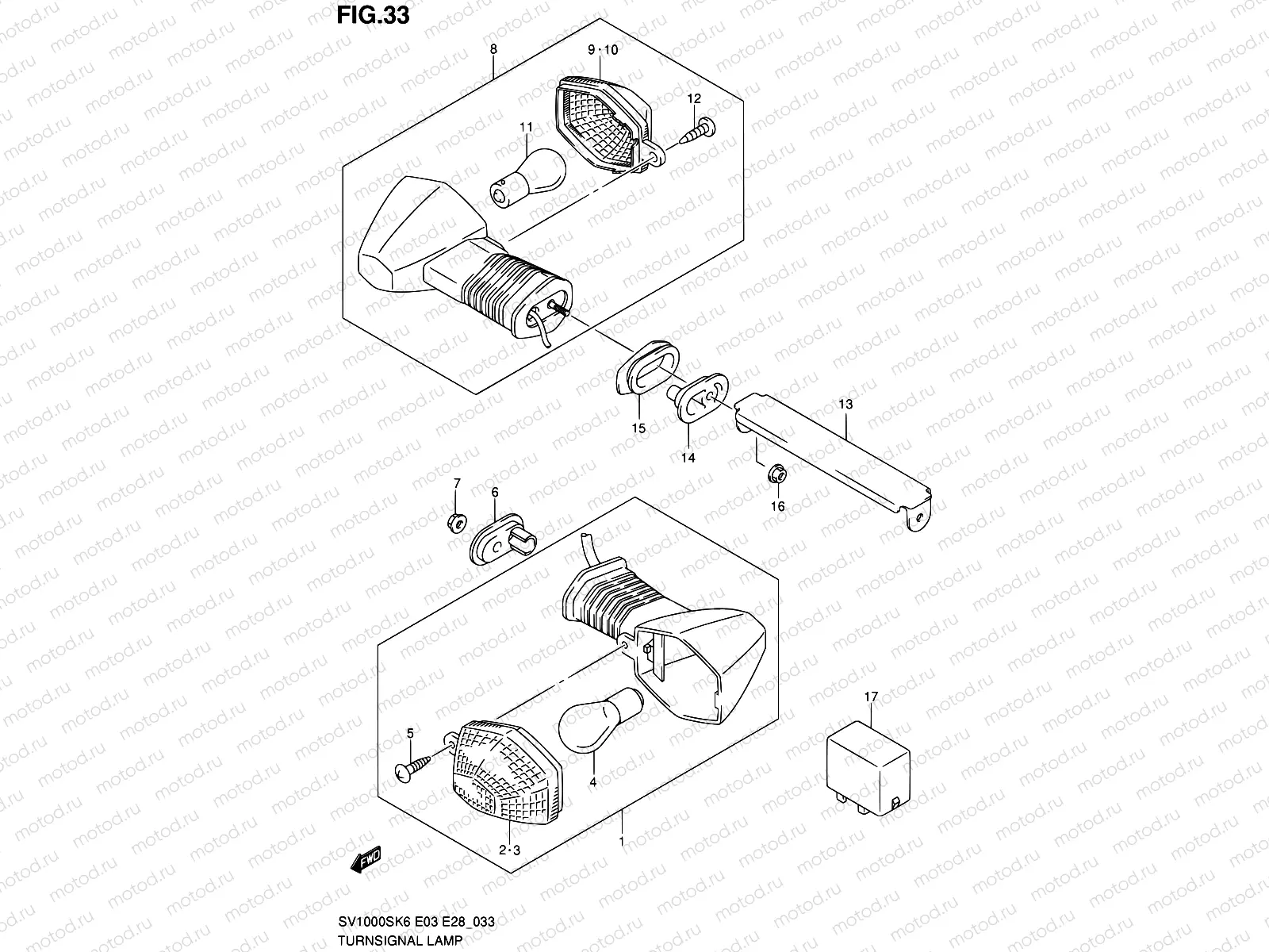 33 - TURNSIGNAL LAMP (SV1000S)