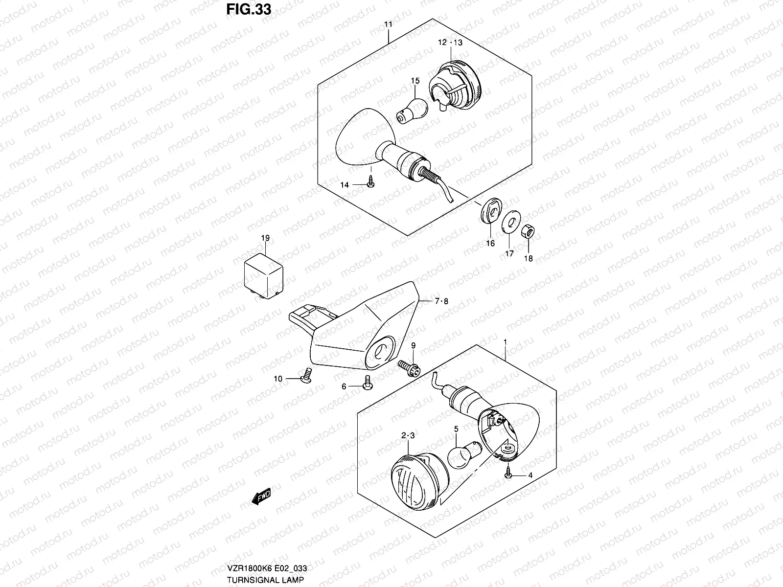 33 - TURNSIGNAL LAMP (VZR1800/K6/K7/U2K7)