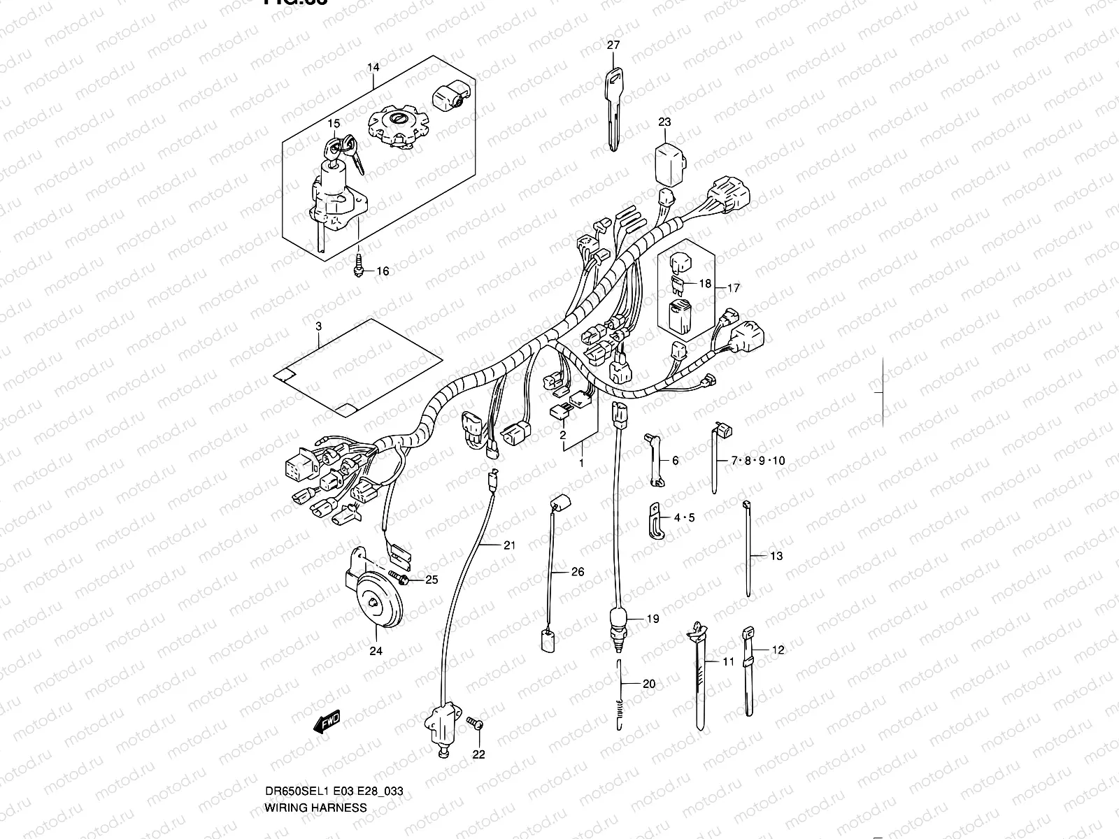 33 - WIRING HARNESS (DR650SEL1 E28)