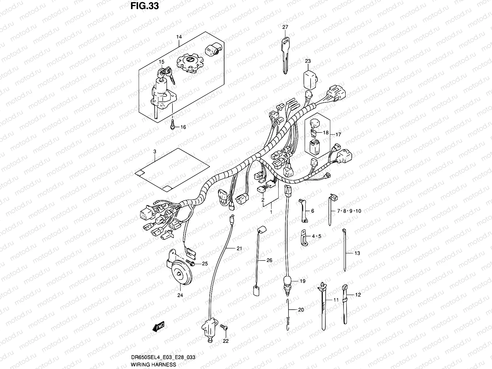 33 - WIRING HARNESS (DR650SEL4 E28)
