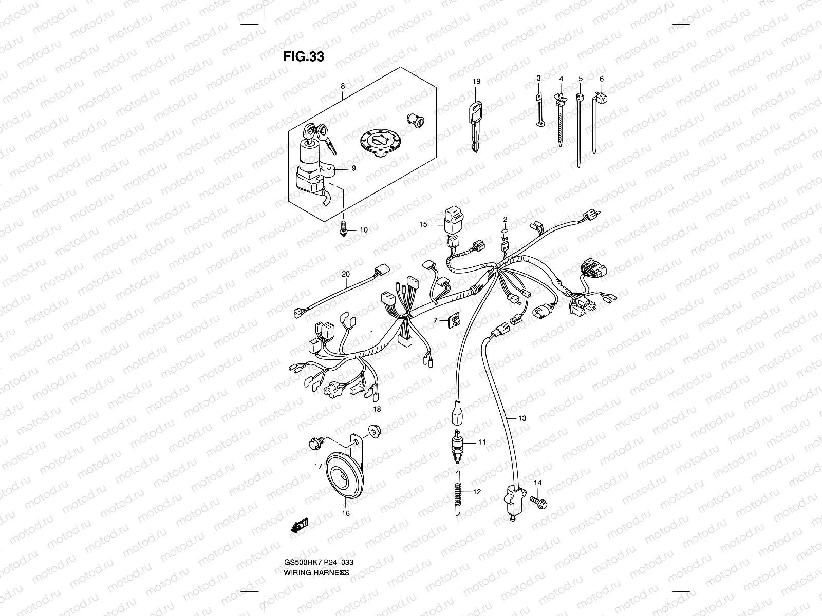 33 - WIRING HARNESS (GS500FH )